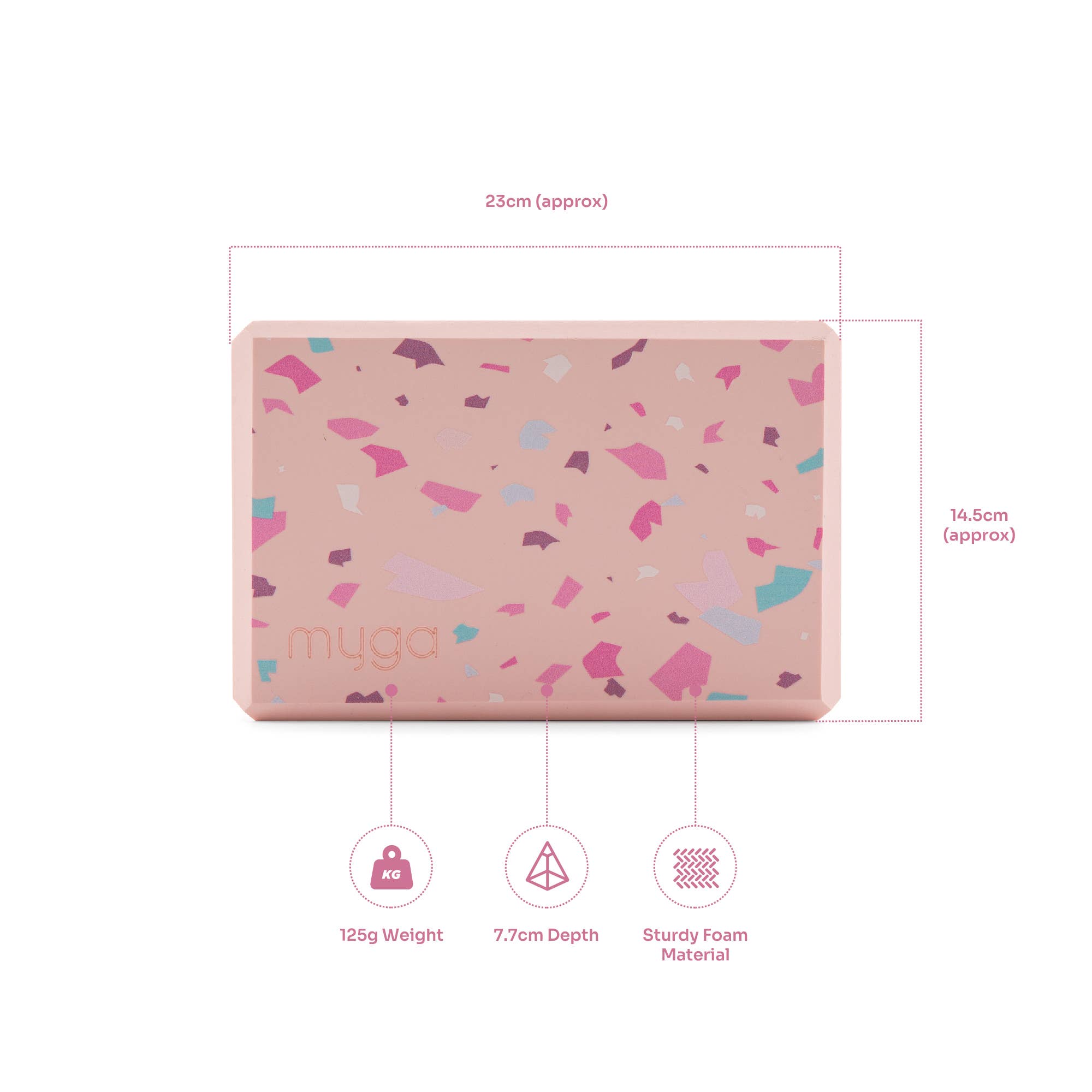 Jogos (balansavimo) blokelis | Stylish Yoga Block Terrazzo Myga - Lanksti.lt