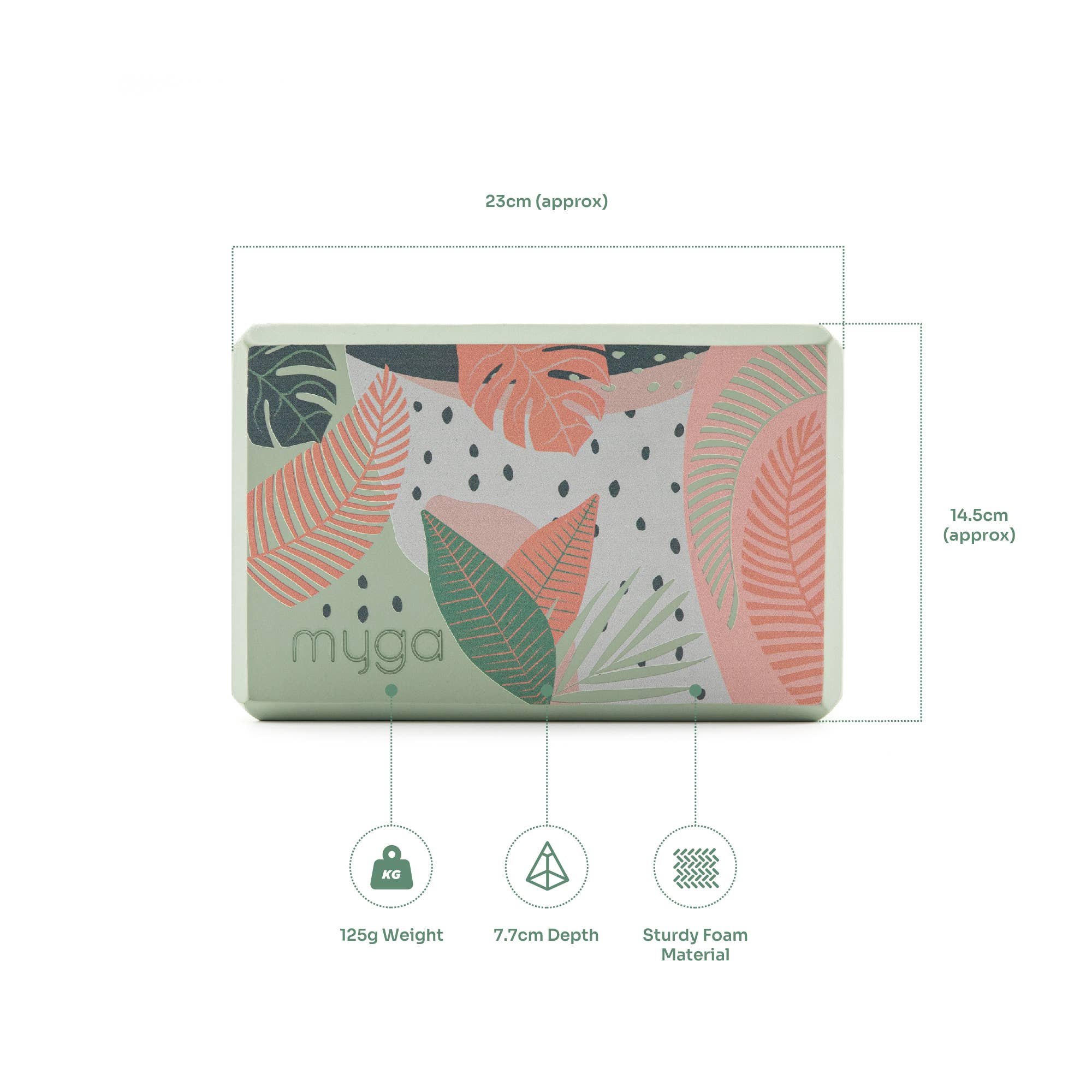 Jogos (balansavimo) blokelis | Stylish Yoga Block Palms Myga - Lanksti.lt