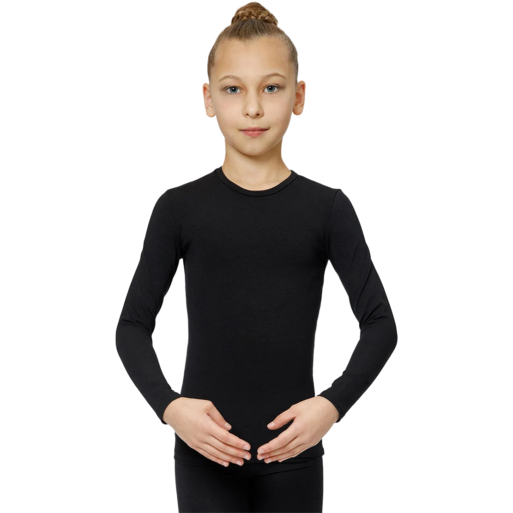 Juodi medvilniniai marškinėliai ilgomis rankovėmis | Balespo Long Sleeve Top Black | Черная хлопковая футболка | Lanksti.lt