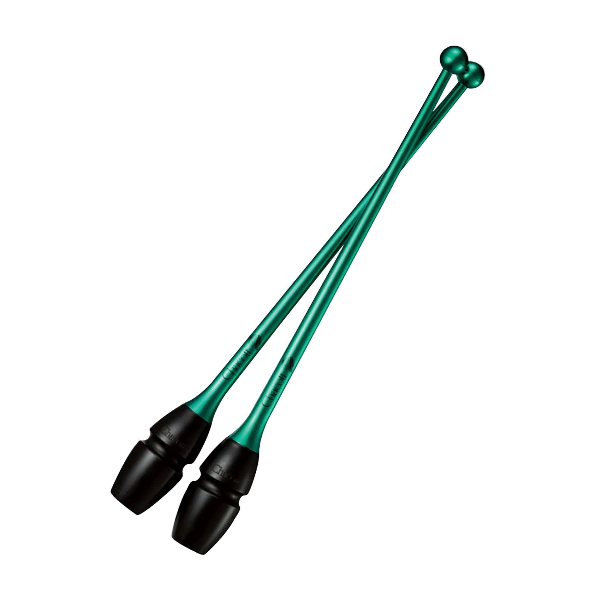 Chacott clubs Hi-Grip Rubber Clubs 41 cm and 45,5 cm, 301505-0005-48, 137 Emerald Green, for rhythmic gymnastics - lanksti.lt