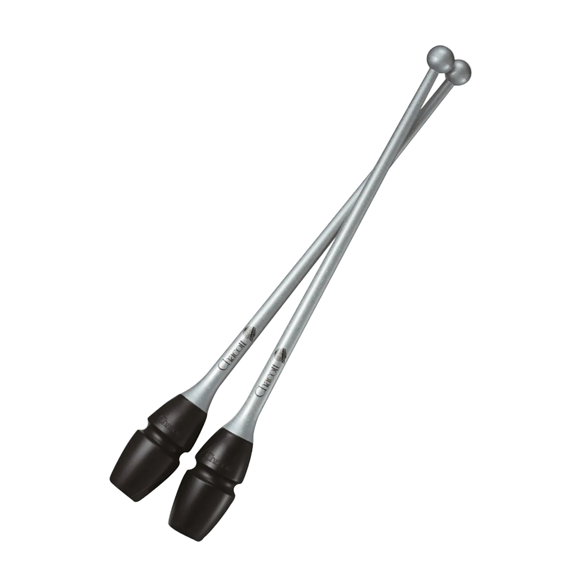 Chacott clubs Hi-Grip Rubber Clubs 41 cm and 45,5 cm, 301505-0005-48, 198 Silver, for rhythmic gymnastics - lanksti.lt