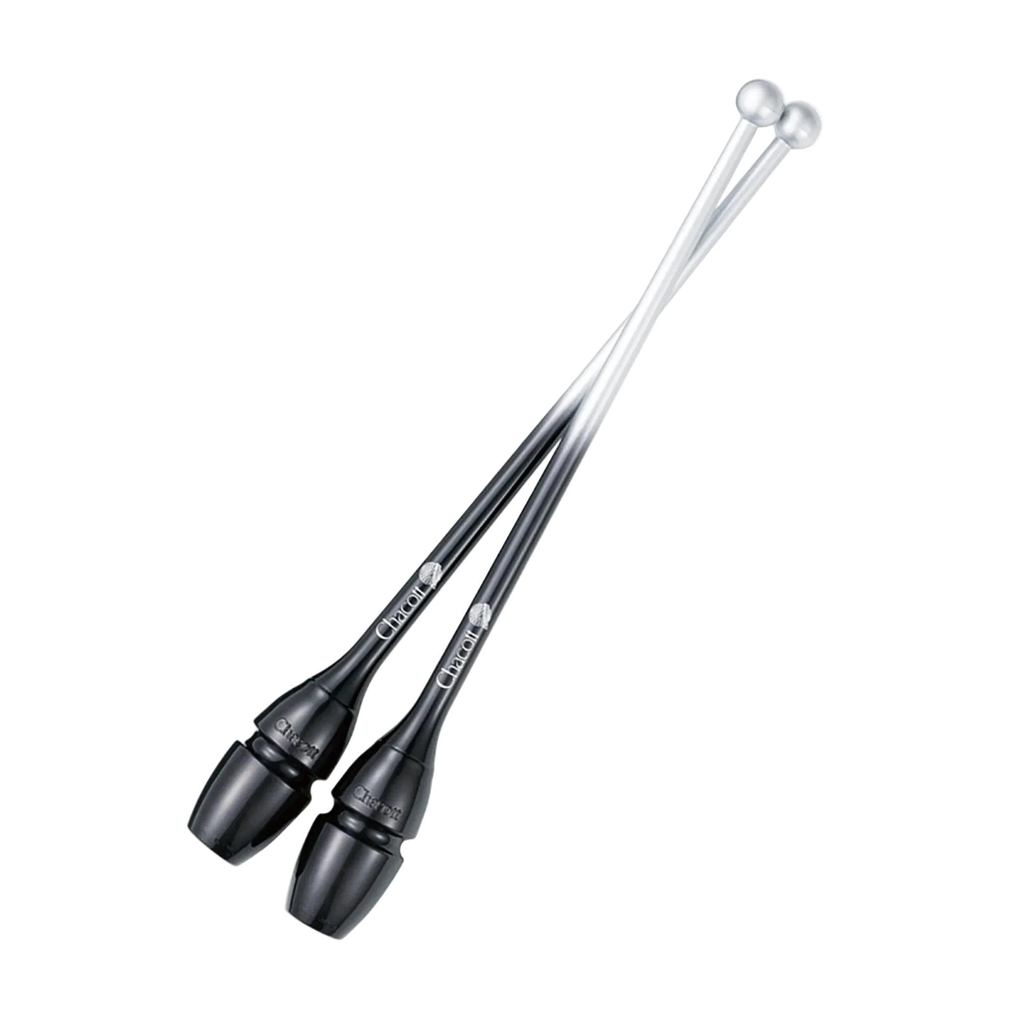 Chacott clubs Hi-Grip Rubber Clubs II 41 cm and 45,5 cm, 301505-0007-48, 709 Black, for rhythmic gymnastics - lanksti.lt