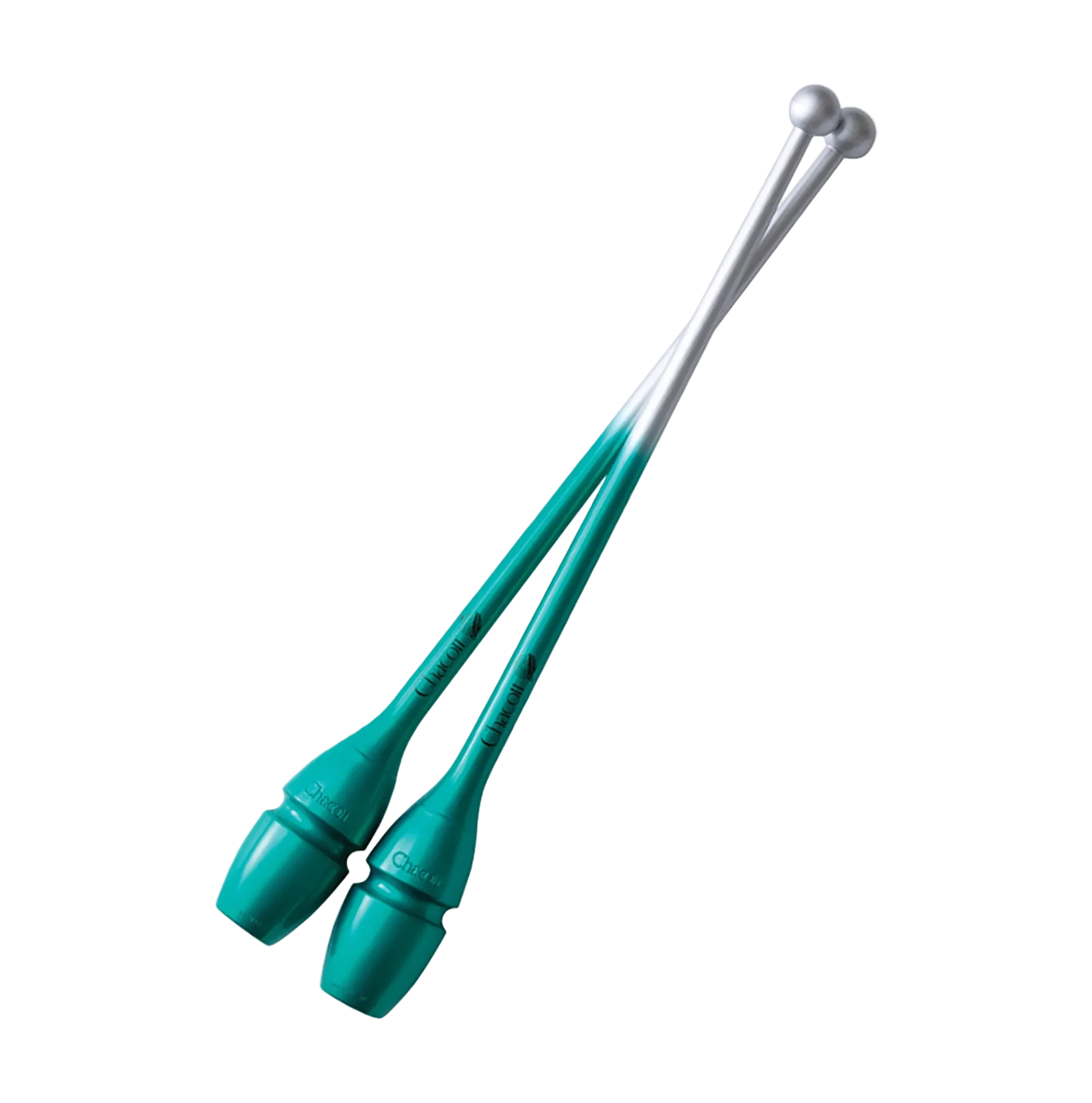 Chacott clubs Hi-Grip Rubber Clubs II 41 cm and 45,5 cm, 301505-0007-48, 734 Sea Green, for rhythmic gymnastics - lanksti.lt