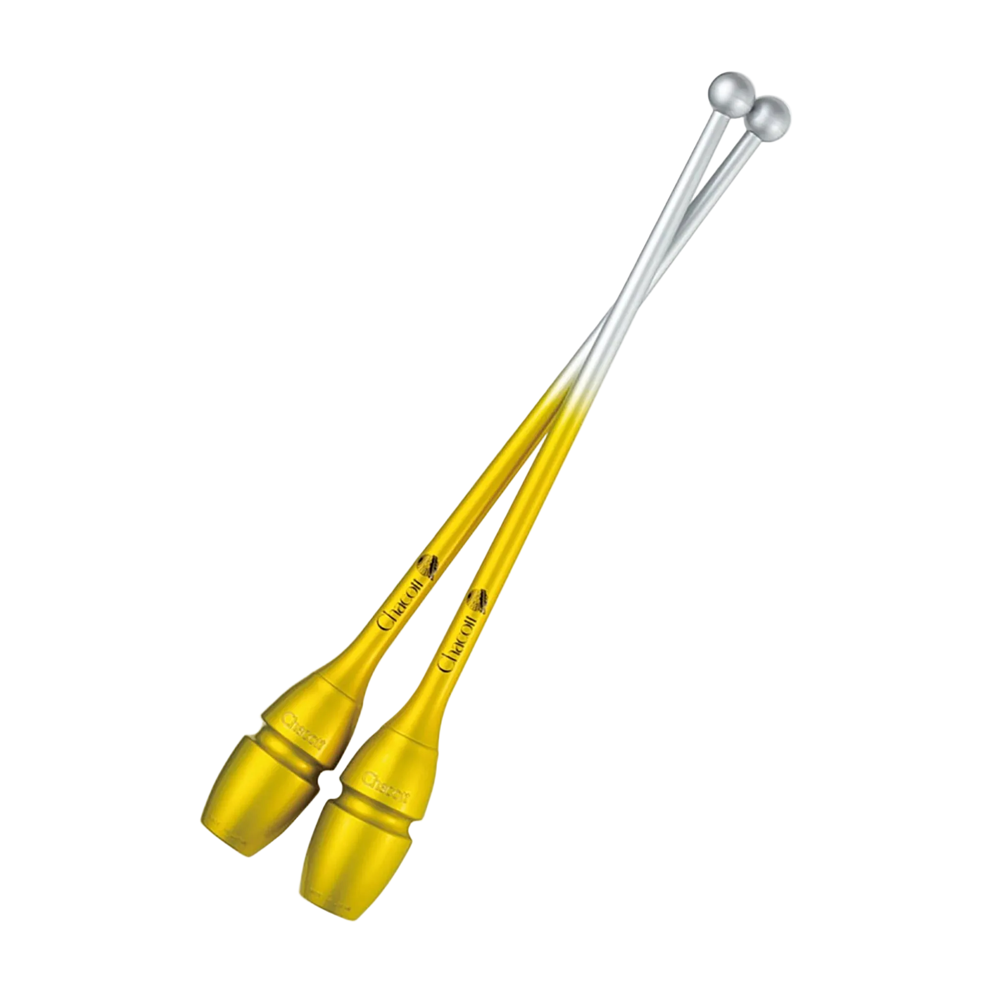 Chacott clubs Hi-Grip Rubber Clubs II 41 cm and 45,5 cm, 301505-0007-48, 763 Yellow, for rhythmic gymnastics - lanksti.lt