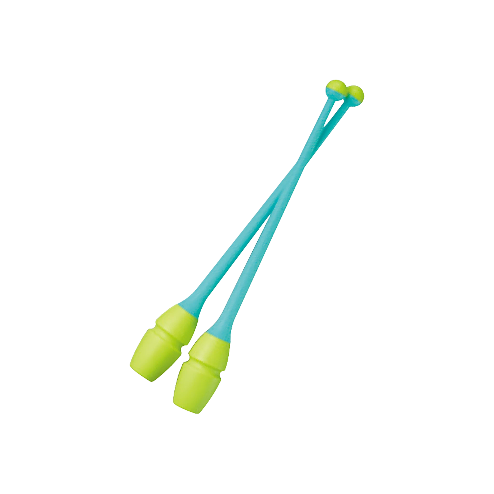 Rhythmic gymnastics clubs Chacott Junior Rubber Clubs 36.5 cm, Yellow and Sea Green, 334, 301505-0004-48