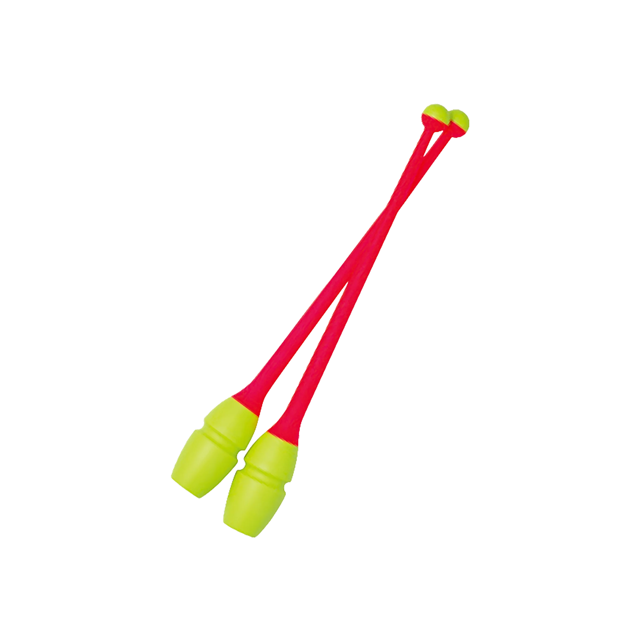 Rhythmic gymnastics clubs Chacott Junior Rubber Clubs 36.5 cm, Yellow and Coral, 350, 301505-0004-48