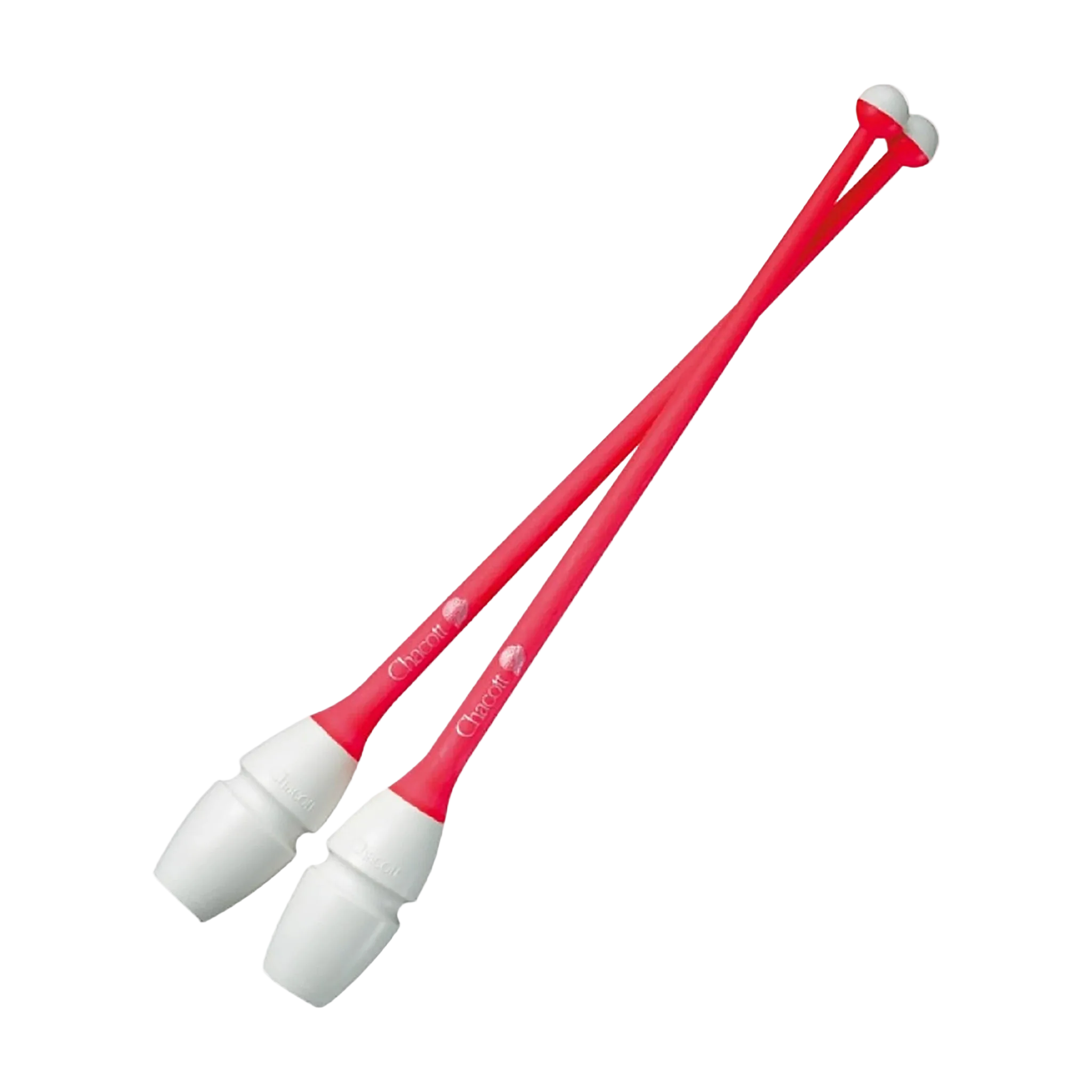 Chacott clubs Rubber Clubs 41 cm and 45,5 cm, 301505-0003-48, 050 White x Coral, for rhythmic gymnastics - lanksti.lt