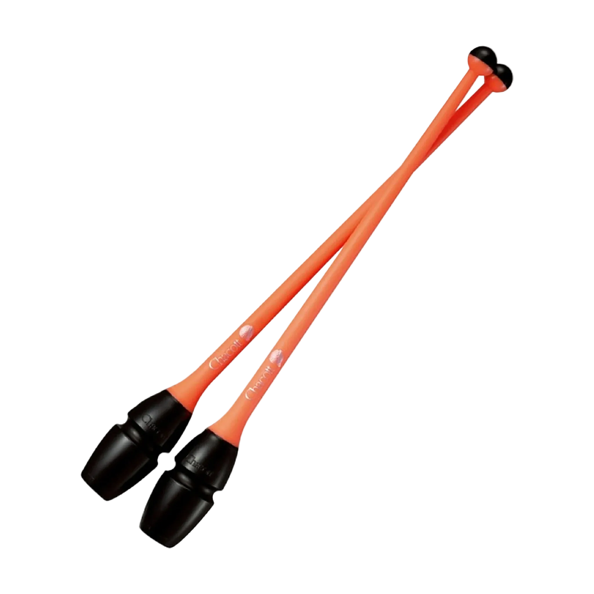 Chacott clubs Rubber Clubs 41 cm and 45,5 cm, 301505-0003-48, 183 Black x Orange, for rhythmic gymnastics - lanksti.lt