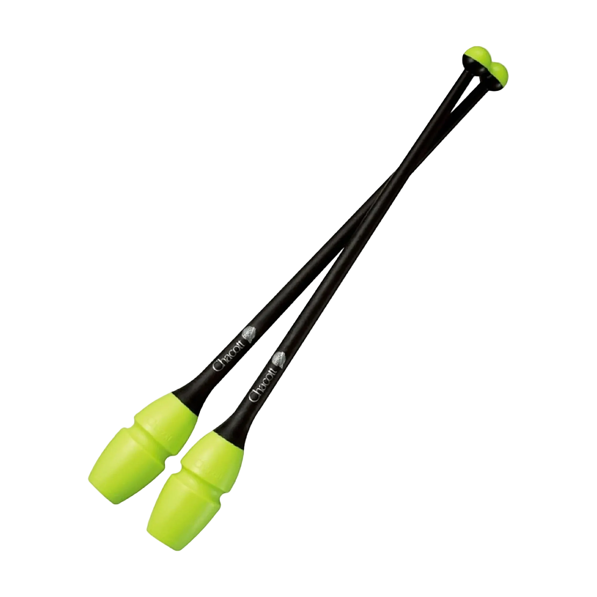 Chacott clubs Rubber Clubs 41 cm and 45,5 cm, 301505-0003-48, 309 Yellow x Black, for rhythmic gymnastics - lanksti.lt