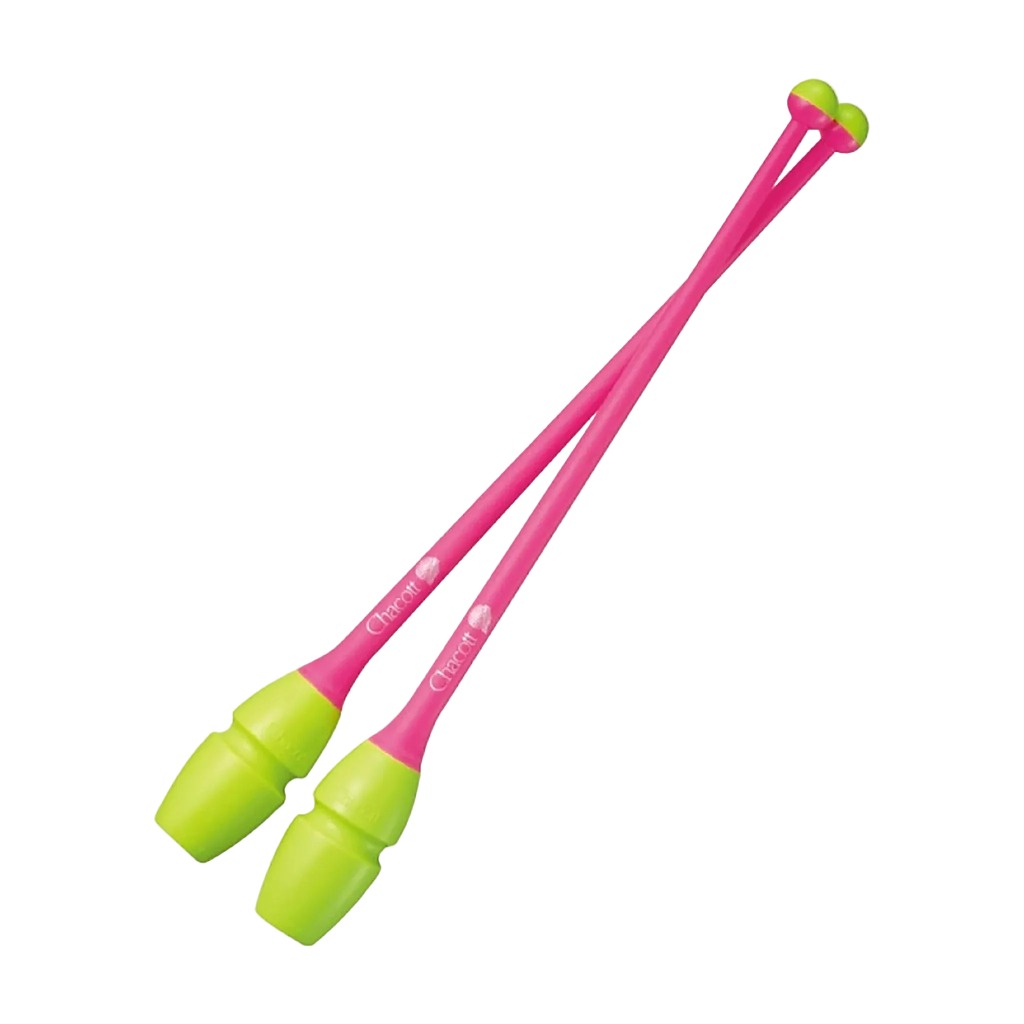 Chacott clubs Rubber Clubs 41 cm and 45,5 cm, 301505-0003-48, 343 Yellow x Pink, for rhythmic gymnastics - lanksti.lt