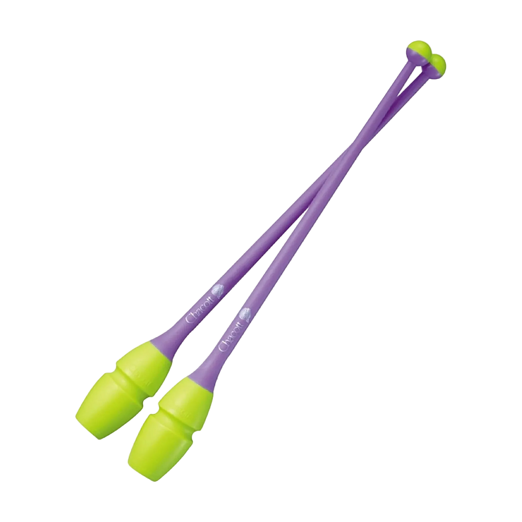 Chacott clubs Rubber Clubs 41 cm and 45,5 cm, 301505-0003-48, 377 Yellow x Purple, for rhythmic gymnastics - lanksti.lt