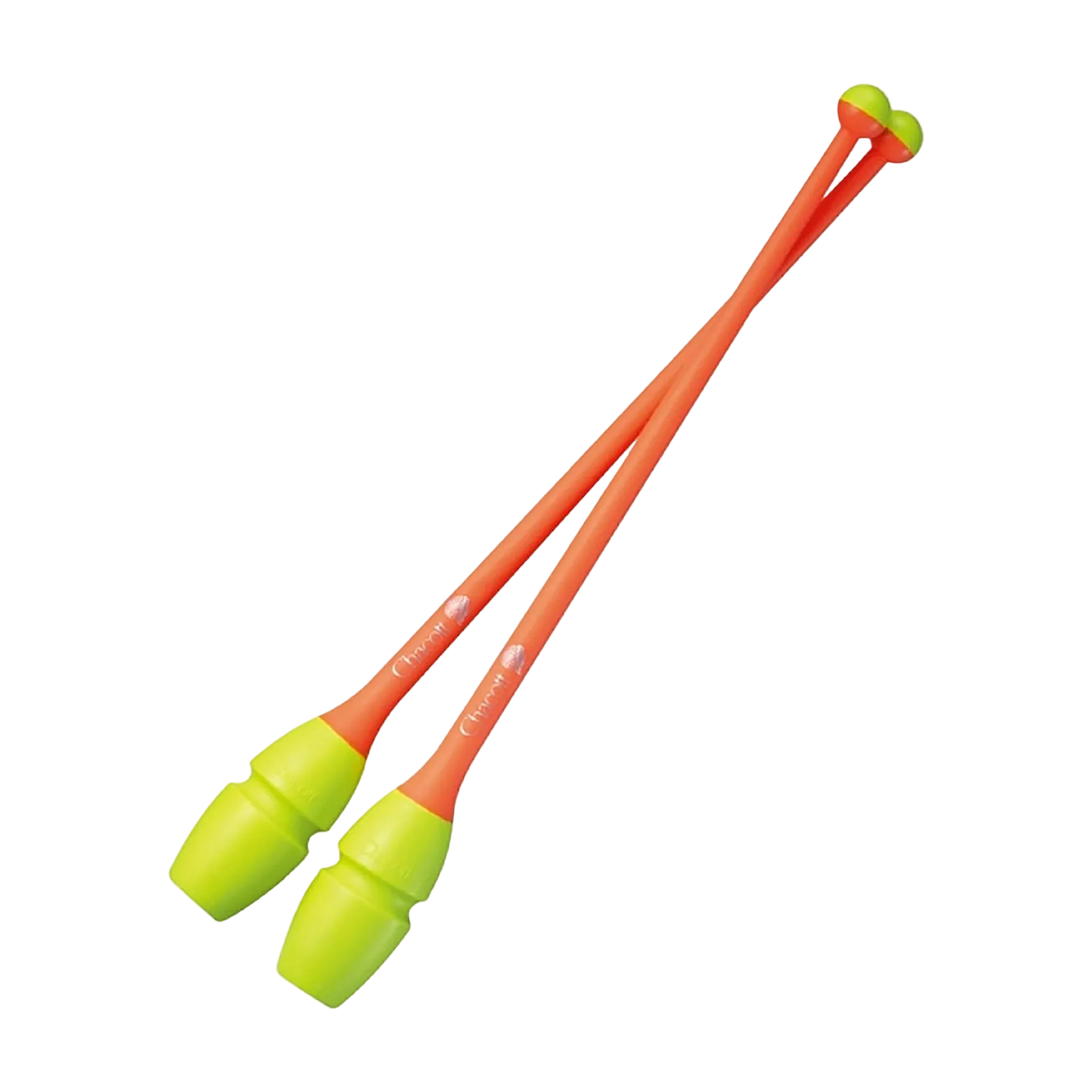 Chacott clubs Rubber Clubs 41 cm and 45,5 cm, 301505-0003-48, 383 Yellow x Orange, for rhythmic gymnastics - lanksti.lt