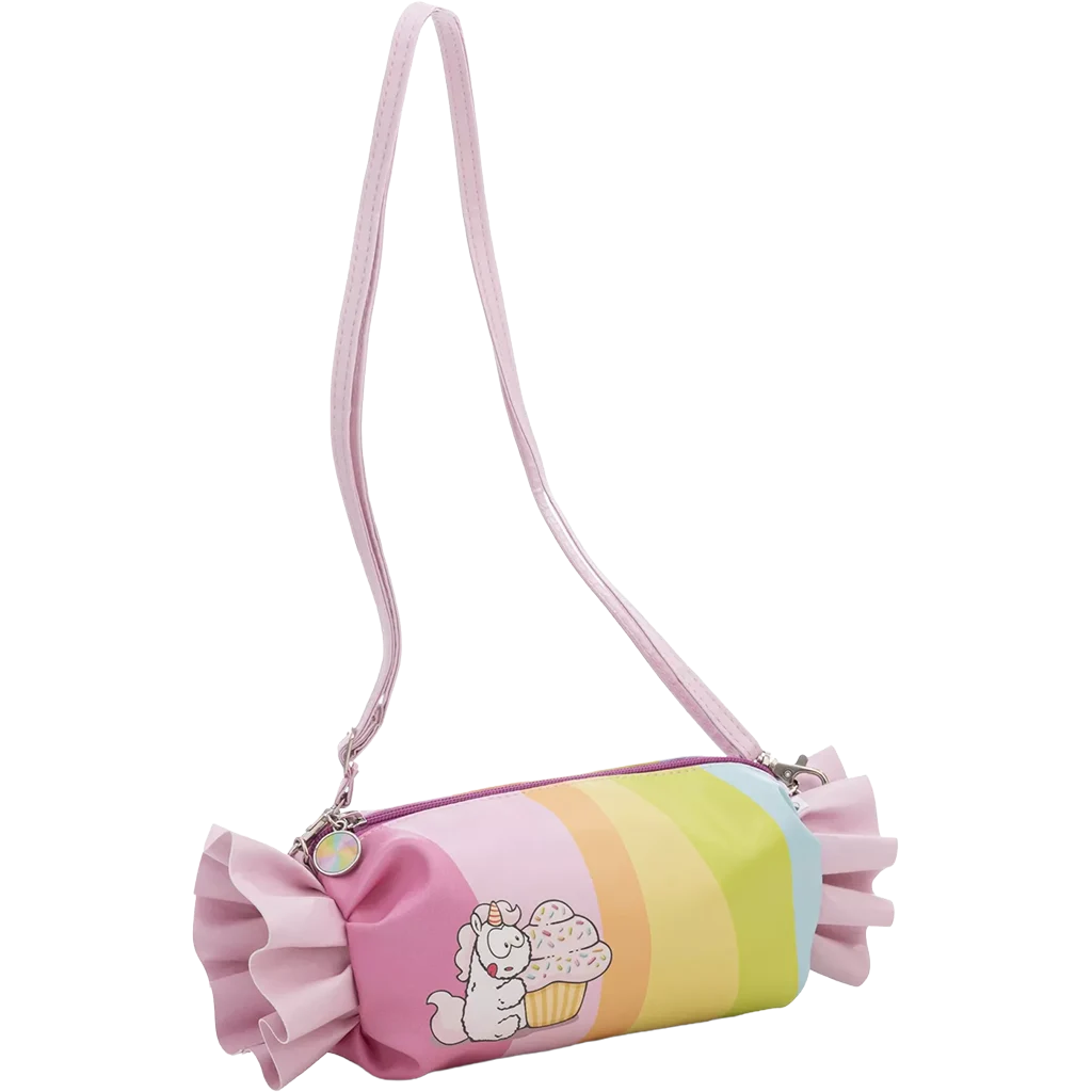 Spalvota saldainio formos rankinė su vienaragiu | NICI T&F Bonbon bag with adjustable strap – Lanksti.lt