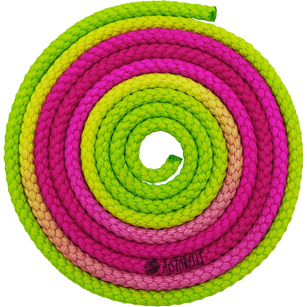 Meninės gimnastikos šokdynė | Pastorelli rhythmic gymnastics rope "Patrasso Multicolor" FIG | Скакалка для художественной гимнастики - Lanksti.lt