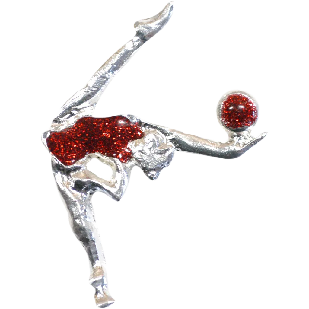 Metalinis ženkliukas „Gimnastė su kamuoliu“ | Pastorelli Metal Rhythmic Gymnast With a Ball Pin | Металлический значок «Гимнастка с мячом» Pastorelli – Lanksti.lt