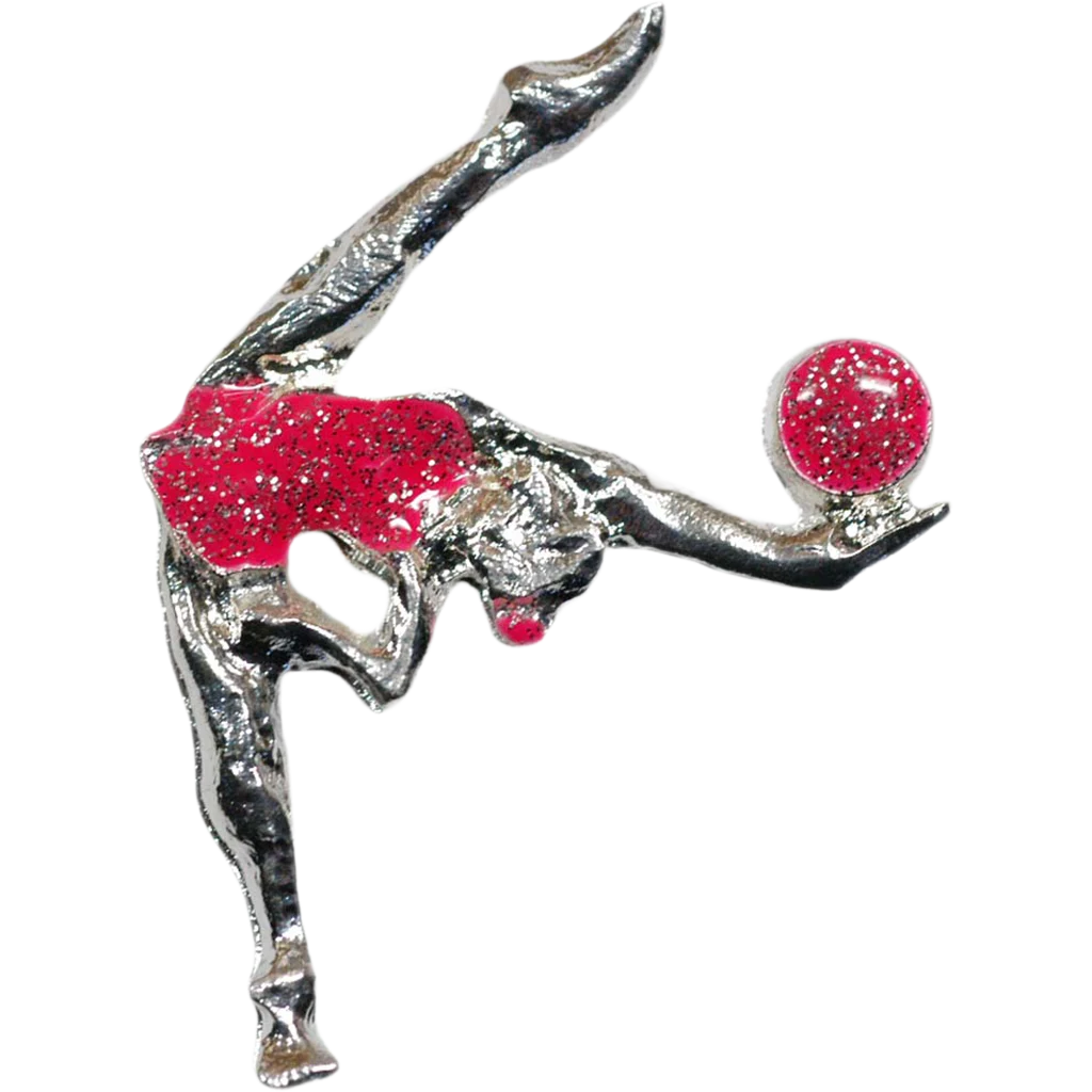 Metalinis ženkliukas „Gimnastė su kamuoliu“ | Pastorelli Metal Rhythmic Gymnast With a Ball Pin | Металлический значок «Гимнастка с мячом» Pastorelli – Lanksti.lt