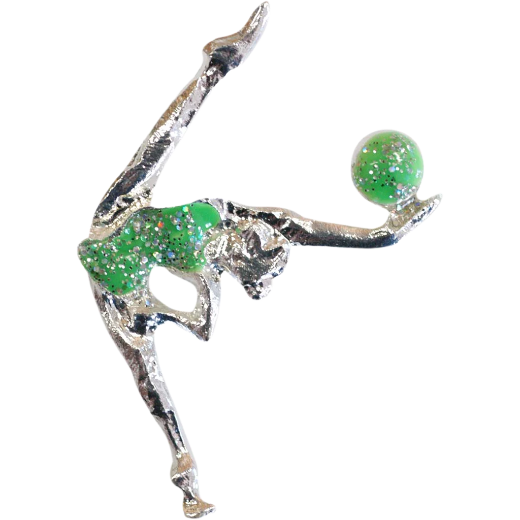 Metalinis ženkliukas „Gimnastė su kamuoliu“ | Pastorelli Metal Rhythmic Gymnast With a Ball Pin | Металлический значок «Гимнастка с мячом» Pastorelli – Lanksti.lt