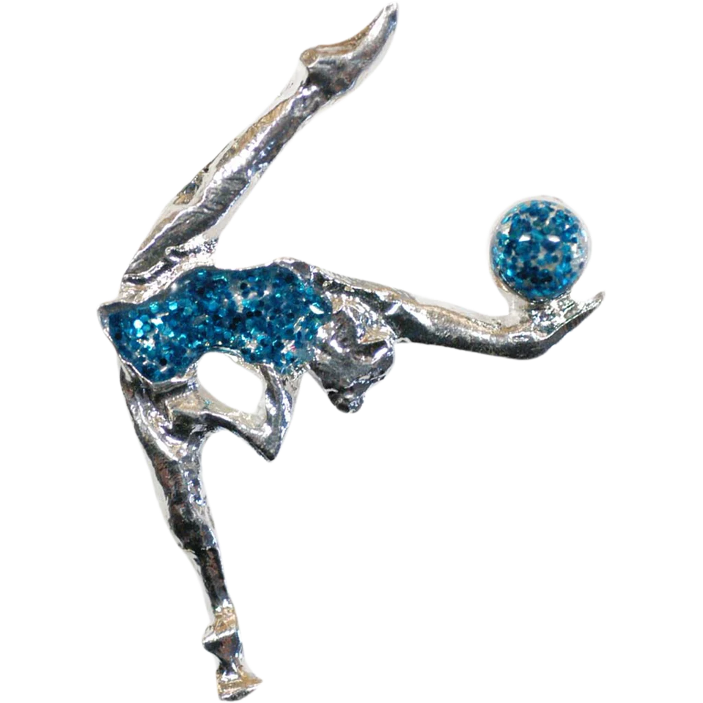 Metalinis ženkliukas „Gimnastė su kamuoliu“ | Pastorelli Metal Rhythmic Gymnast With a Ball Pin | Металлический значок «Гимнастка с мячом» Pastorelli – Lanksti.lt