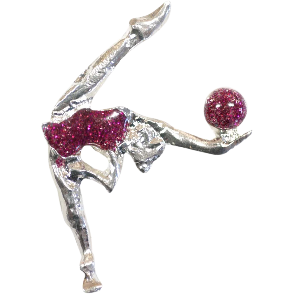 Metalinis ženkliukas „Gimnastė su kamuoliu“ | Pastorelli Metal Rhythmic Gymnast With a Ball Pin | Металлический значок «Гимнастка с мячом» Pastorelli – Lanksti.lt