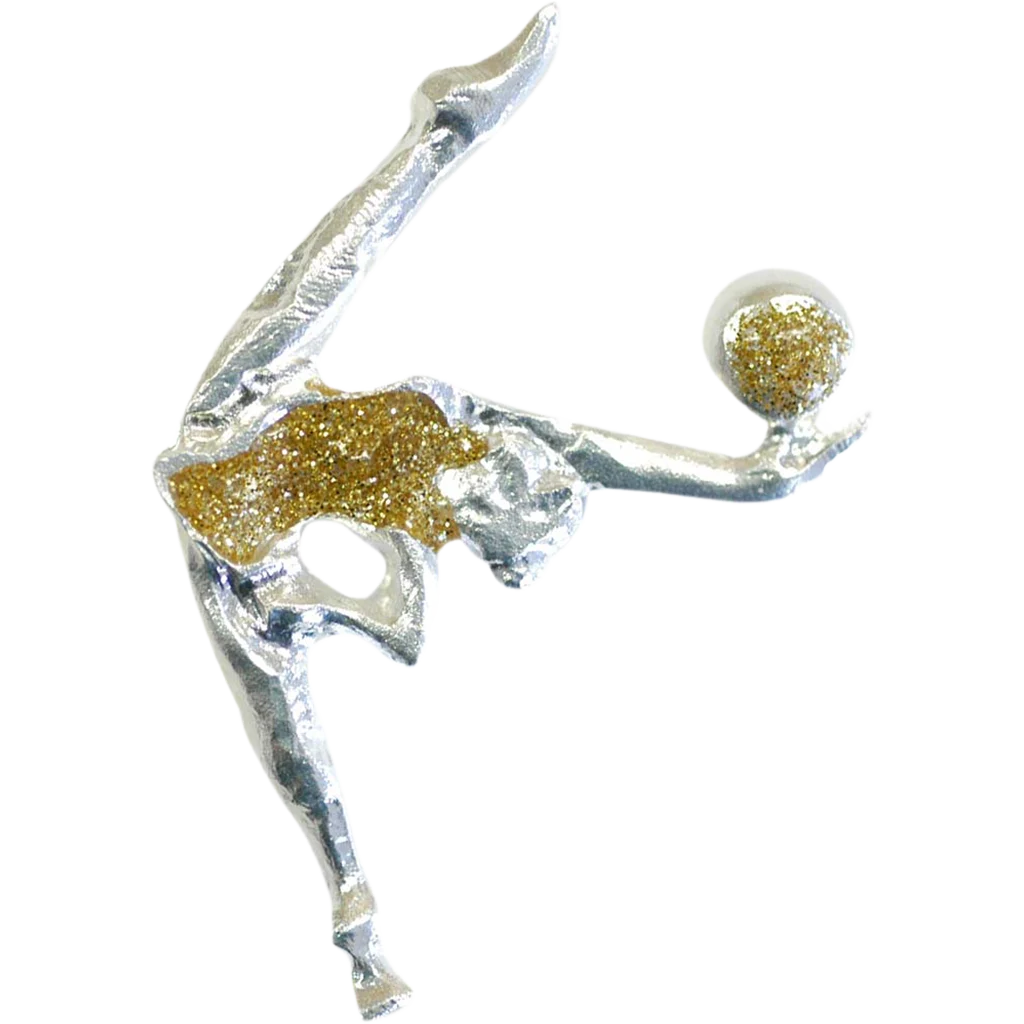 Metalinis ženkliukas „Gimnastė su kamuoliu“ | Pastorelli Metal Rhythmic Gymnast With a Ball Pin | Металлический значок «Гимнастка с мячом» Pastorelli – Lanksti.lt