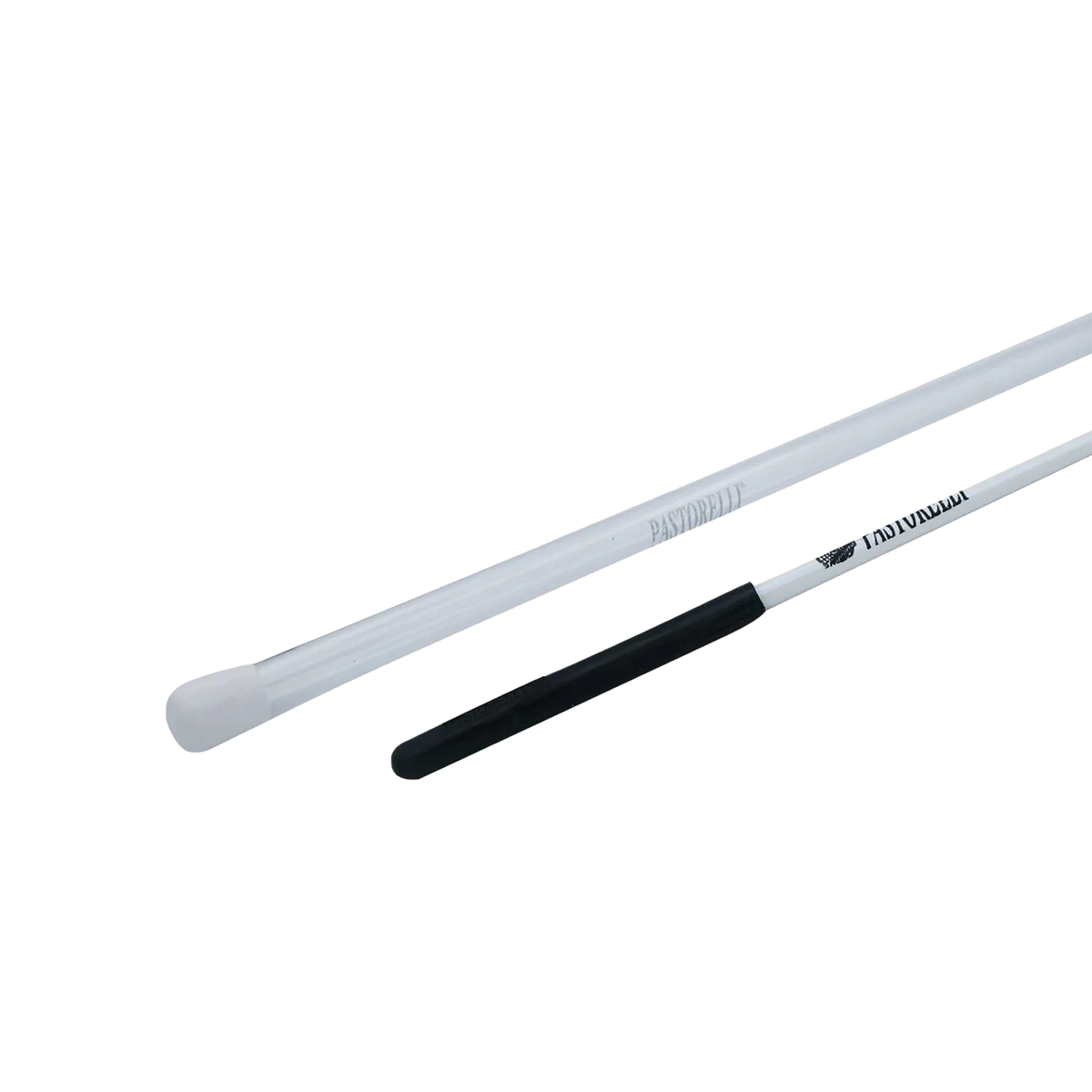 Pastorelli Classic White rhythmic gymnastics ribbon stick with black grip and case, 59.5 cm, detail, 00410 - lanksti.lt