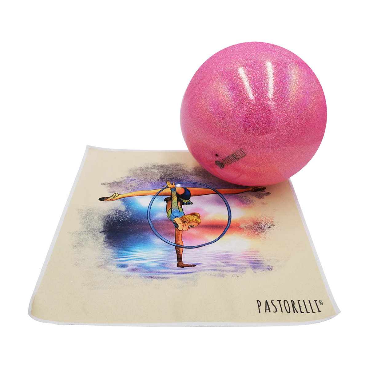 Pastorelli Freedom rhythmic gymnastics ball cleaning cloth, Beige, Blue and Purple 01122 - lanksti.lt.