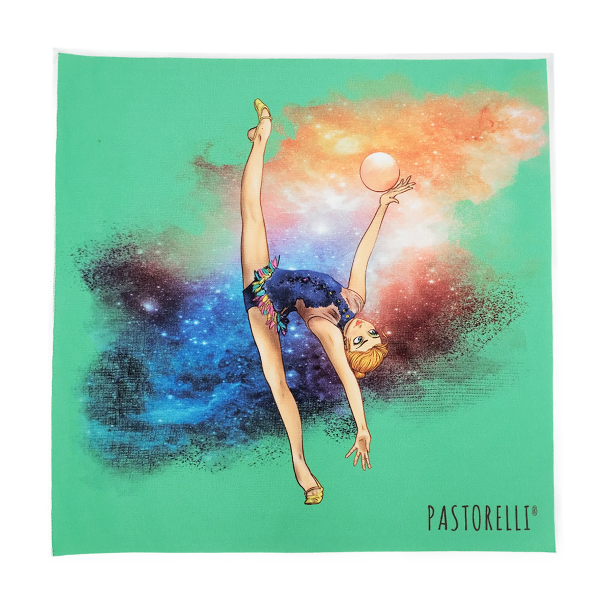 Pastorelli Freedom rhythmic gymnastics ball cleaning cloth, Aquamarine, Blue and Orange 01123 - lanksti.lt.