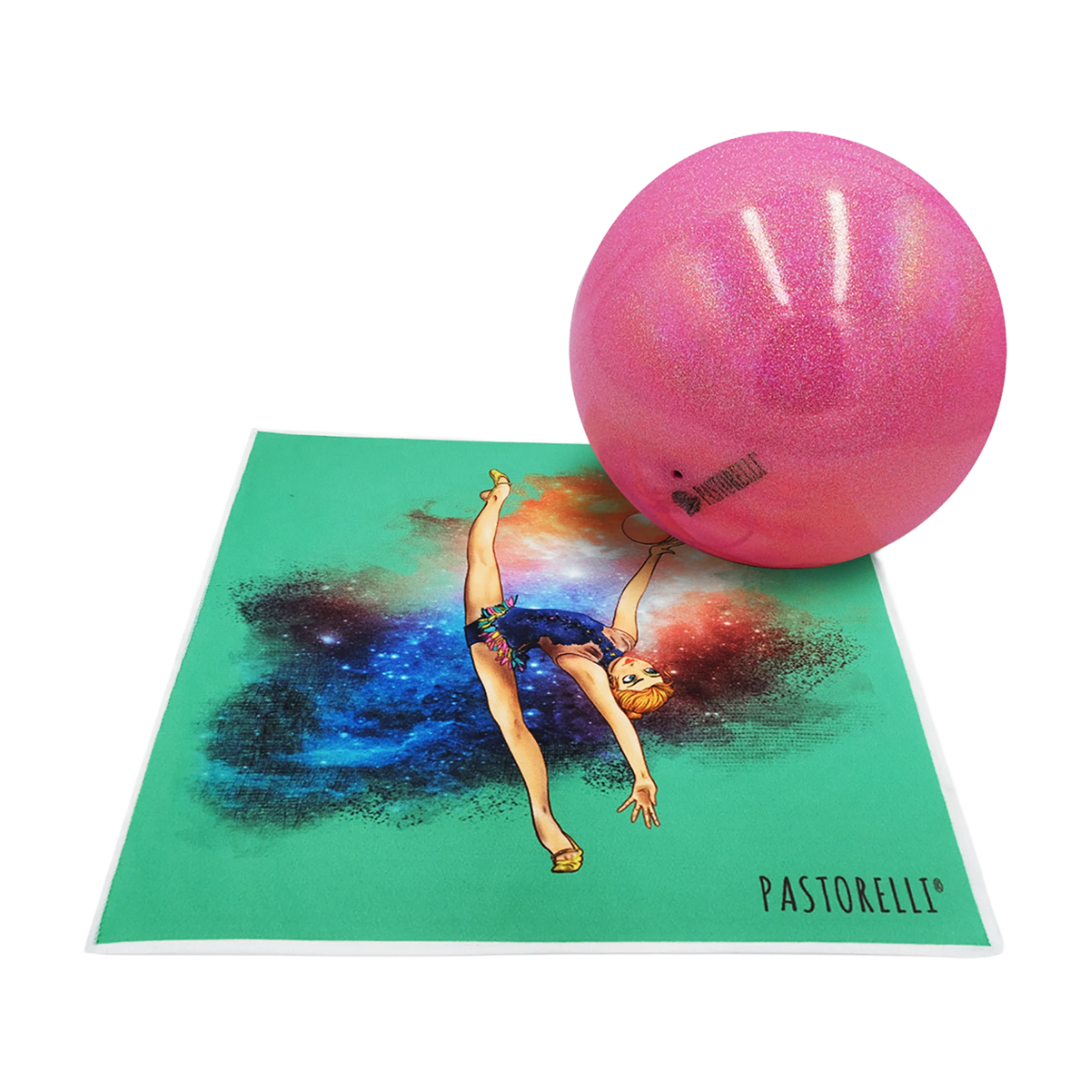 Pastorelli Freedom rhythmic gymnastics ball cleaning cloth, Aquamarine, Blue and Orange 01123 - lanksti.lt.