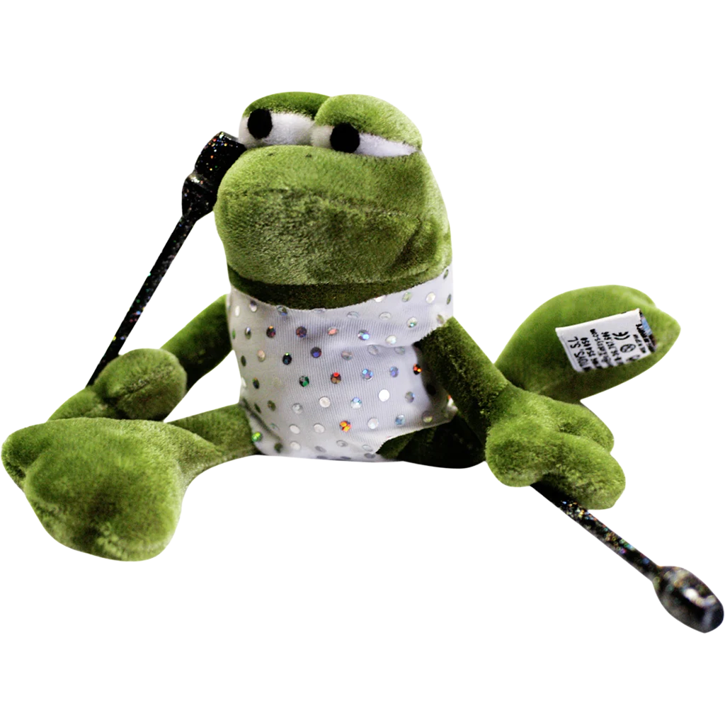 Pliušinis žaislas – talismanas varlė su kuokomis | Pastorelli Soft Toy Frog Raya | Мягкая игрушка-талисман лягушка с булавами Pastorelli – Lanksti.lt