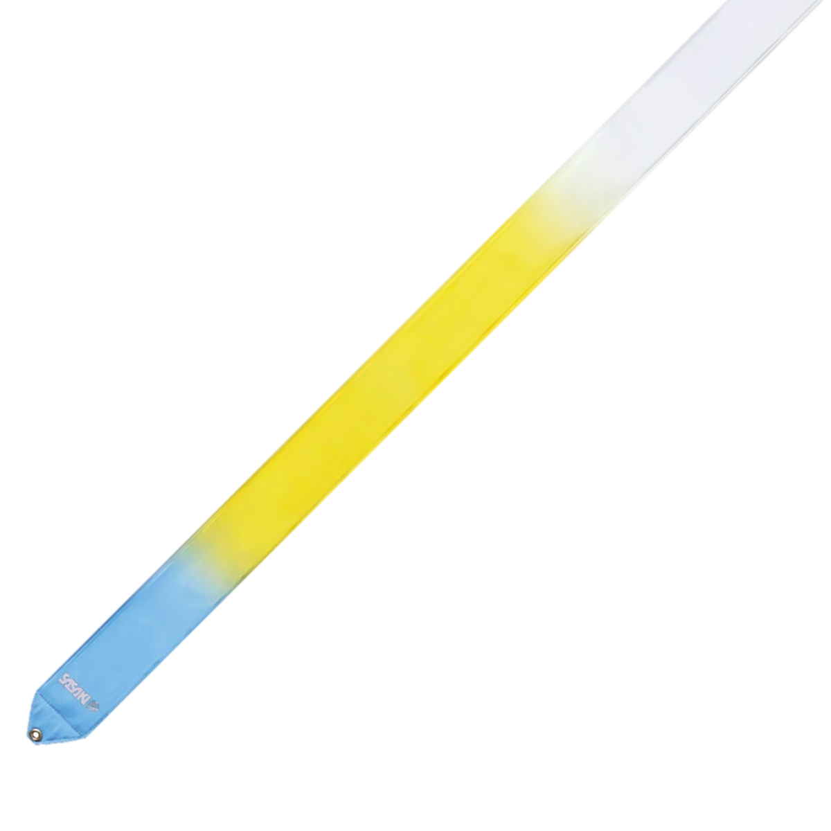 Sasaki High-Pitch Gradation Ribbon rhythmic gymnastics ribbon, SXBUxYxW Sax blue x Yellow x White, 6 m, M-71HG-F - lanksti.lt