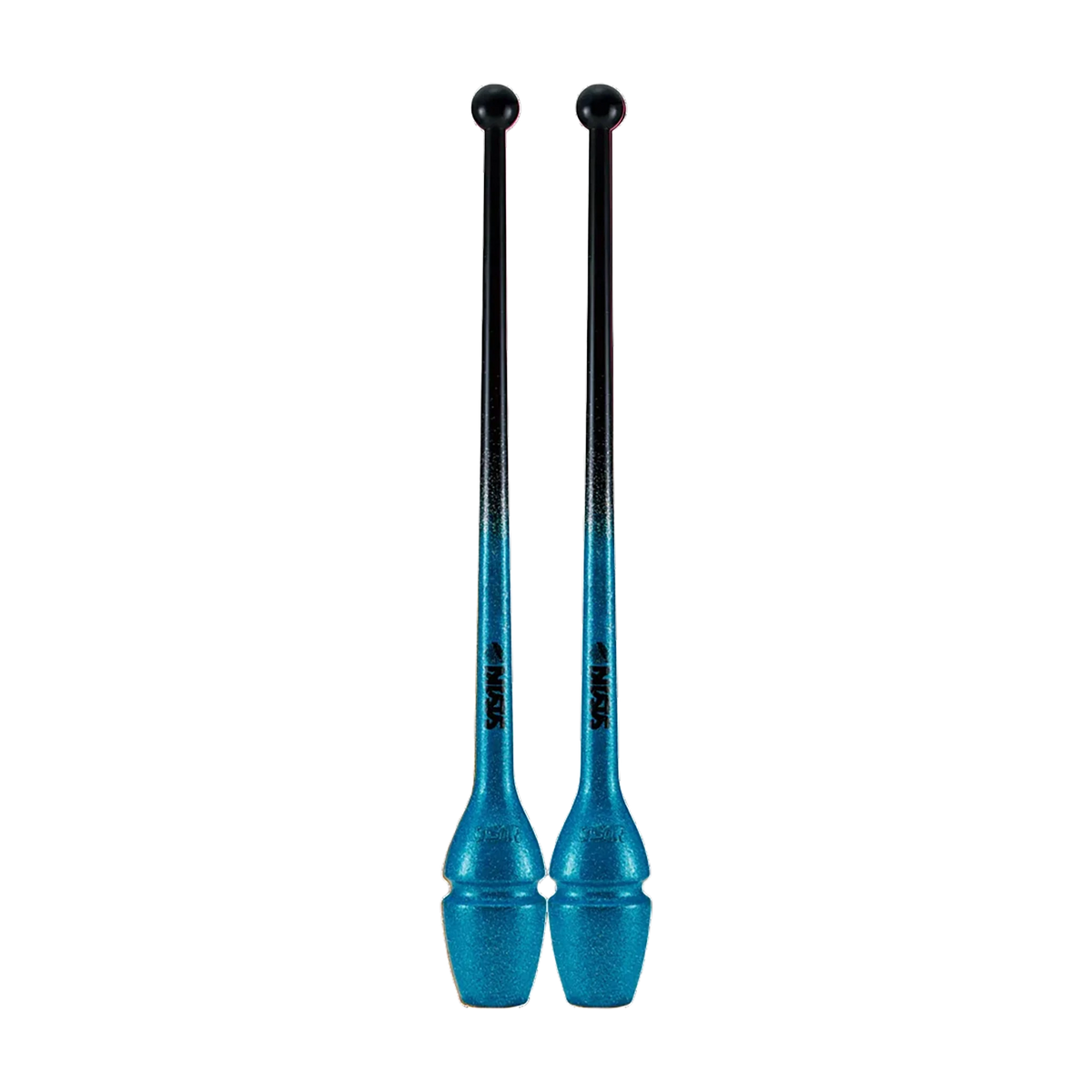 Sasaki Gradation Rubber Clubs rhythmic gymnastics clubs, 44 cm and 40.5 cm, Black x Turquoise Blue, B x TQBU, M-34GH-F and M-34JKGH-F - lanksti.lt
