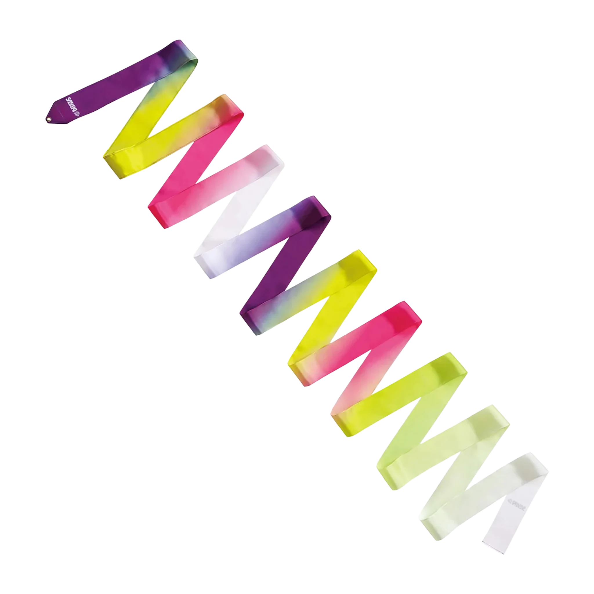 Sasaki ritminės gimnastikos kaspinas Art Gradation Ribbon FIG, AG×028, Violetinė/Geltona/Rožinė/Balta