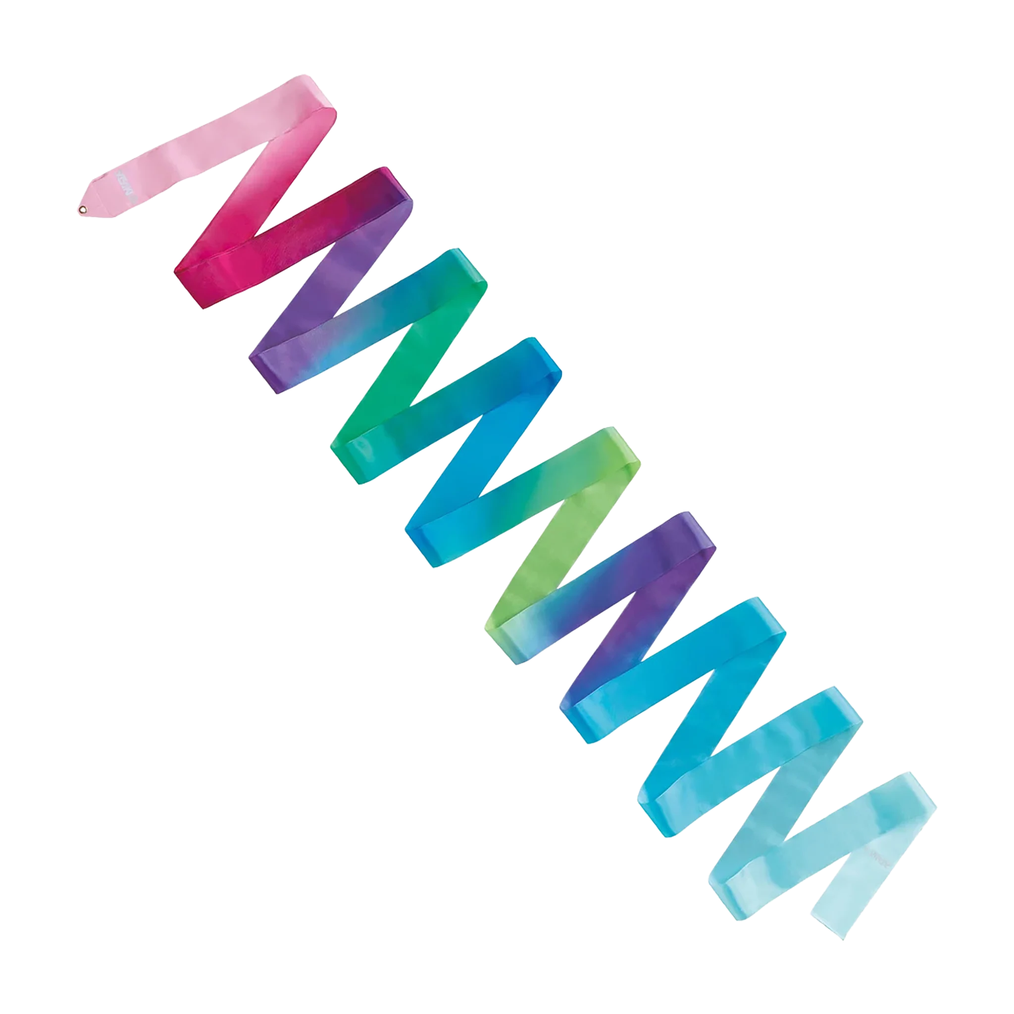 Sasaki ritminės gimnastikos kaspinas Art Gradation Ribbon FIG, AG×029, Rožinė/Violetinė/Žalia/Žydra