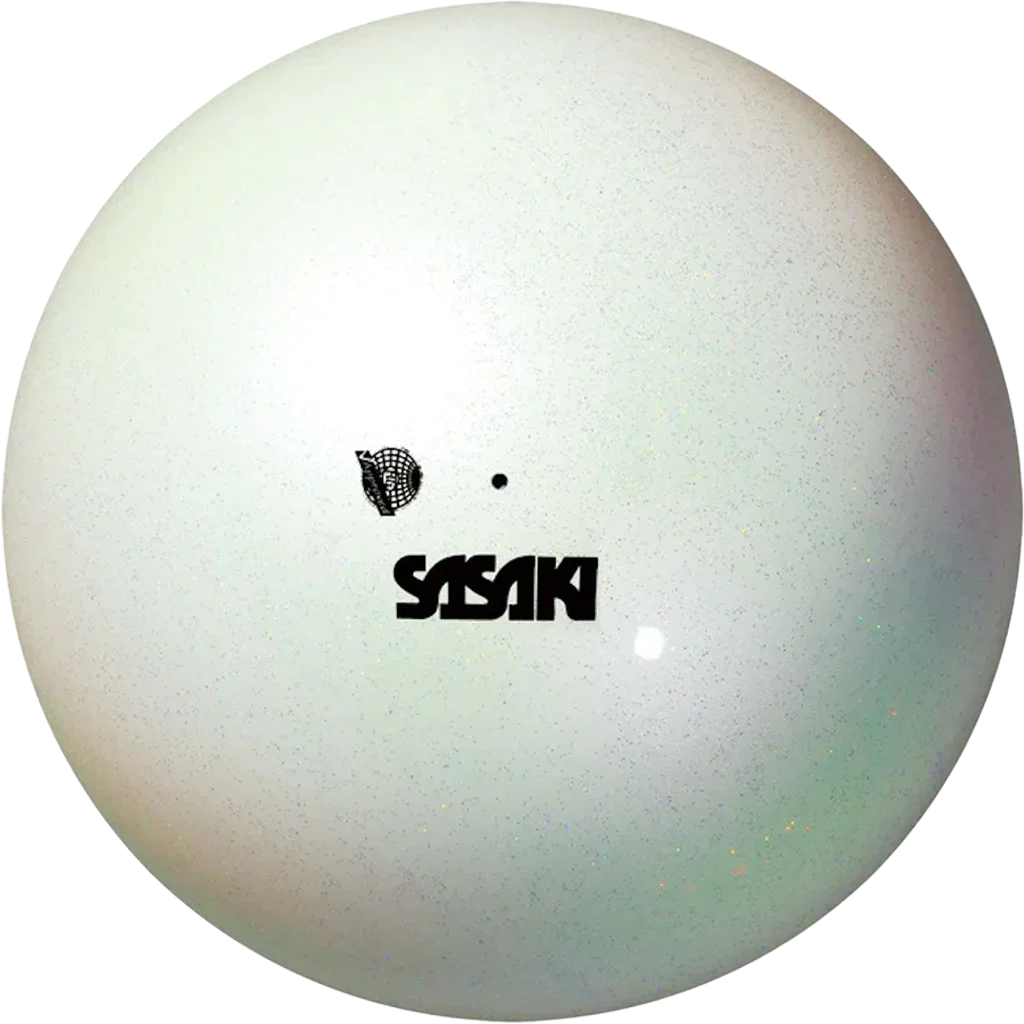 Sasaki meninės gimnastikos kamuolys | Sasaki Rhythmic Gymnastics Aurora Ball FIG M-207AU-F W (18.5 cm, White) | Мяч для художественной гимнастики Sasaki Aurora Ball M-207AU-F W (белый) - Lanksti.lt