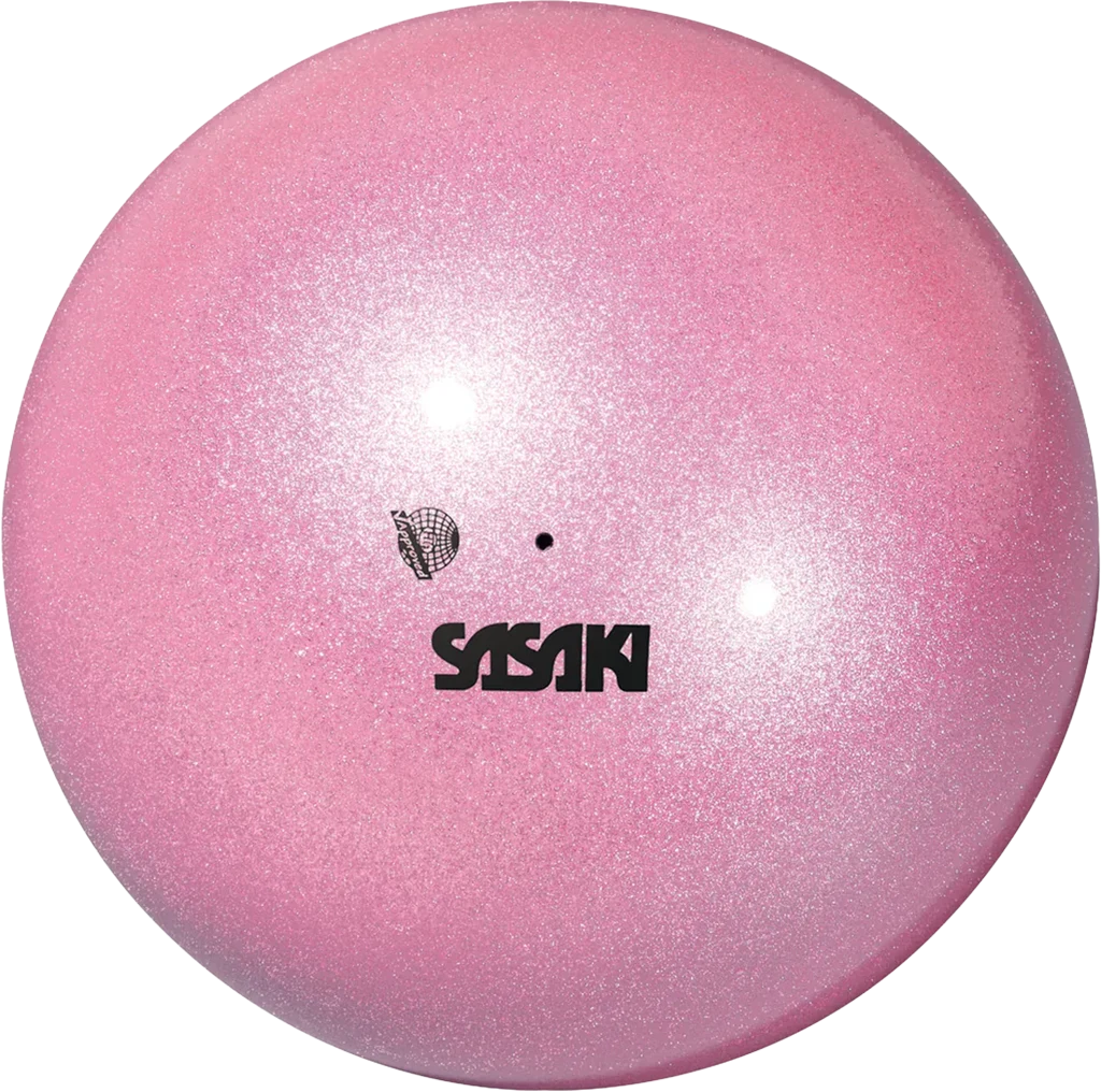 Sasaki meninės gimnastikos kamuolys | Sasaki Rhythmic Gymnastics Metalic Ball FIG M-207M-F STP (18.5 cm, Strawberry Pink) | Мяч для художественной гимнастики Сасаки Металлик FIG M-207M-F STP (клубнично-розовый) - Lanksti.lt