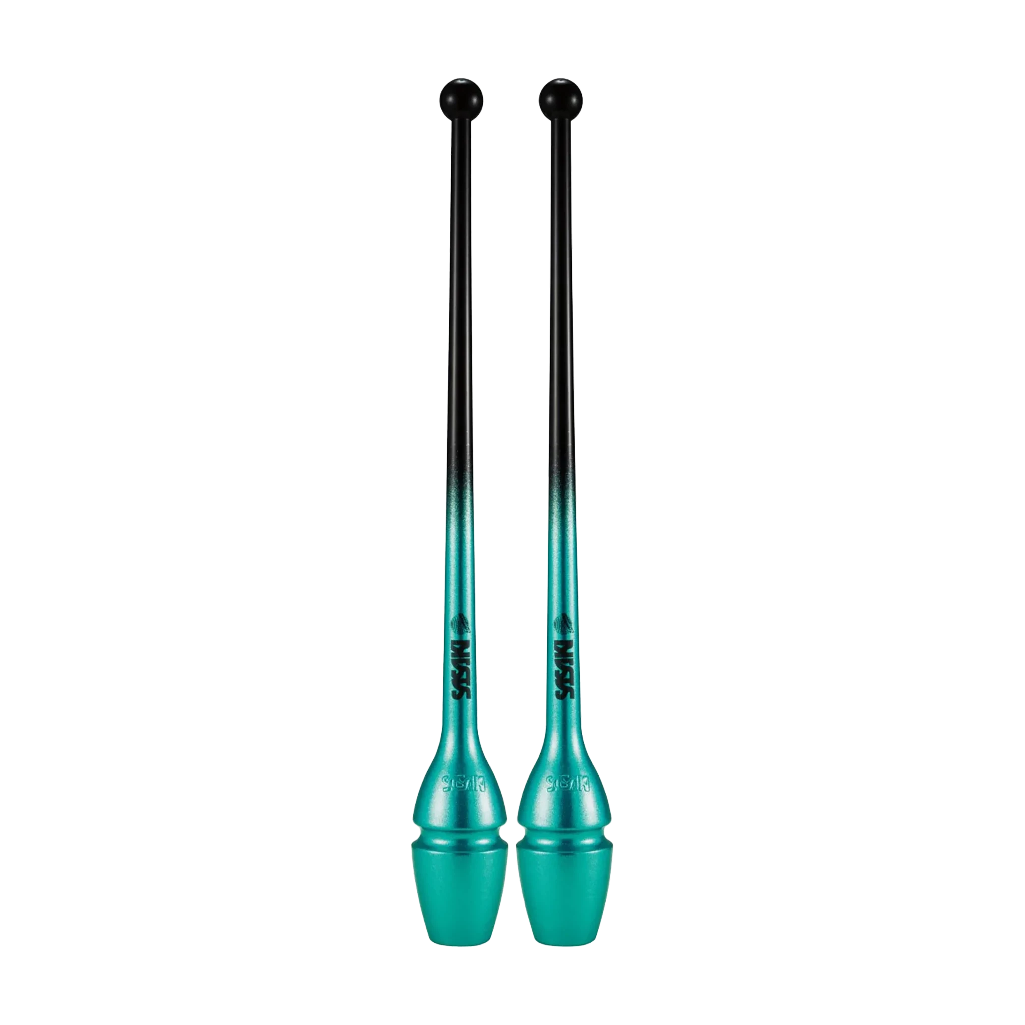 Sasaki Gradation Rubber Clubs rhythmic gymnastics clubs, 44 cm and 40.5 cm, Black x Sea Green, B x SEG, M-34GH-F and M-34JKGH-F - lanksti.lt