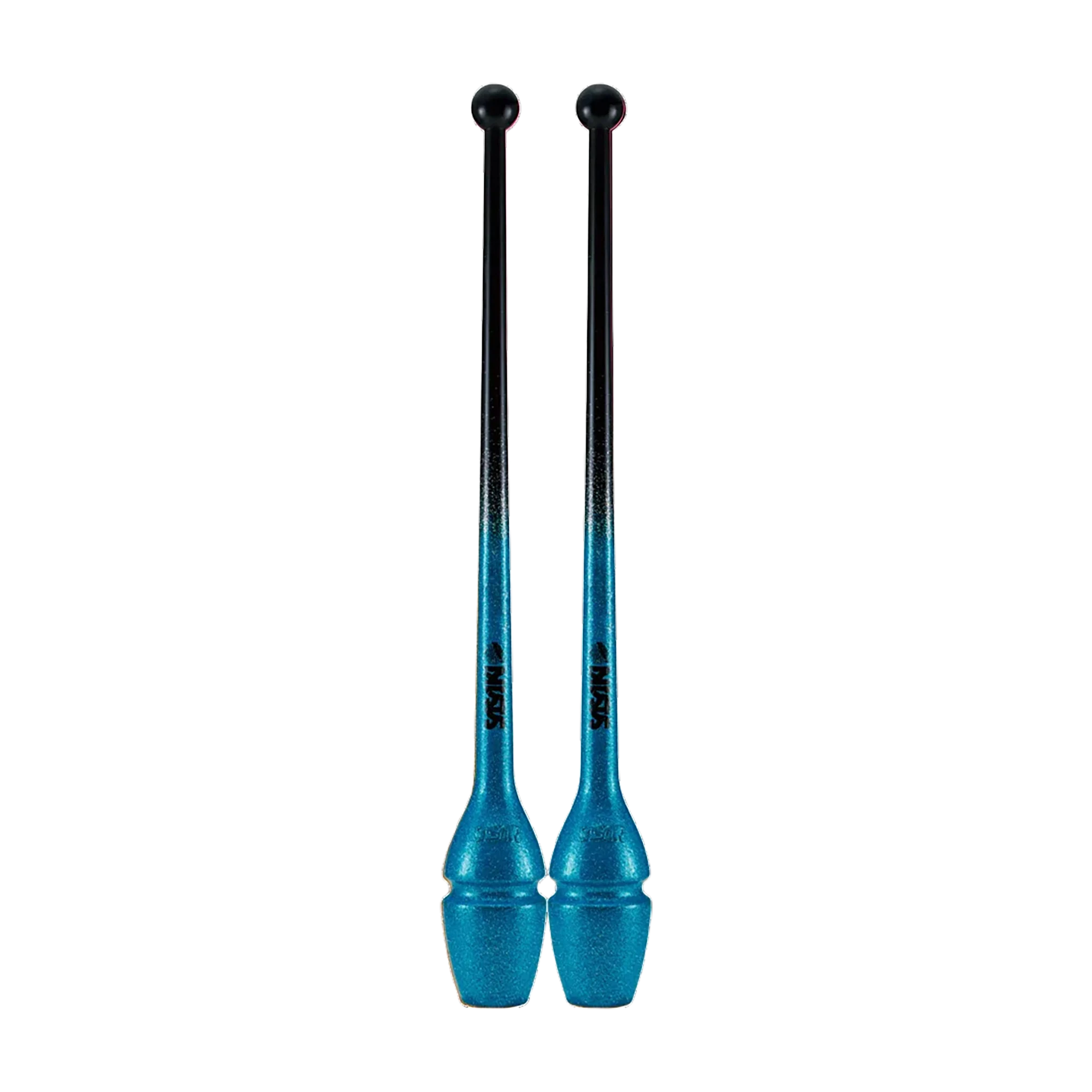 Sasaki Gradation Rubber Clubs rhythmic gymnastics clubs, 44 cm and 40.5 cm, Black x Turquoise Blue, B x TQBU, M-34GH-F and M-34JKGH-F - lanksti.lt