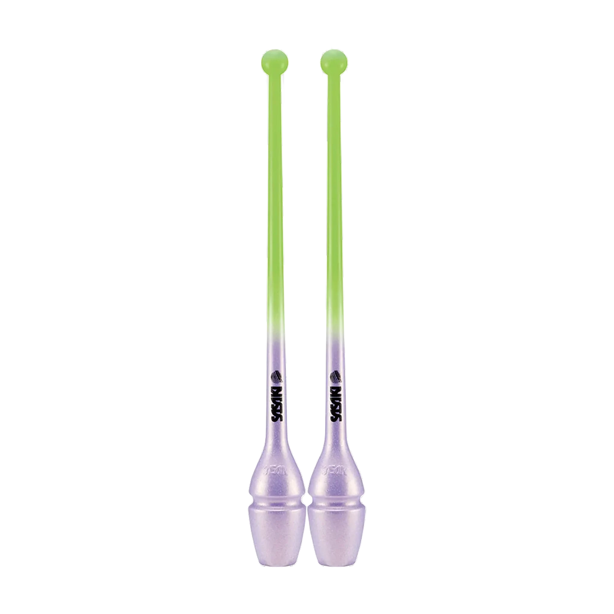 Sasaki Gradation Rubber Clubs rhythmic gymnastics clubs, 44 cm and 40.5 cm, Luminous Green x Lavender, LMG x LD, M-34GH-F and M-34JKGH-F - lanksti.lt
