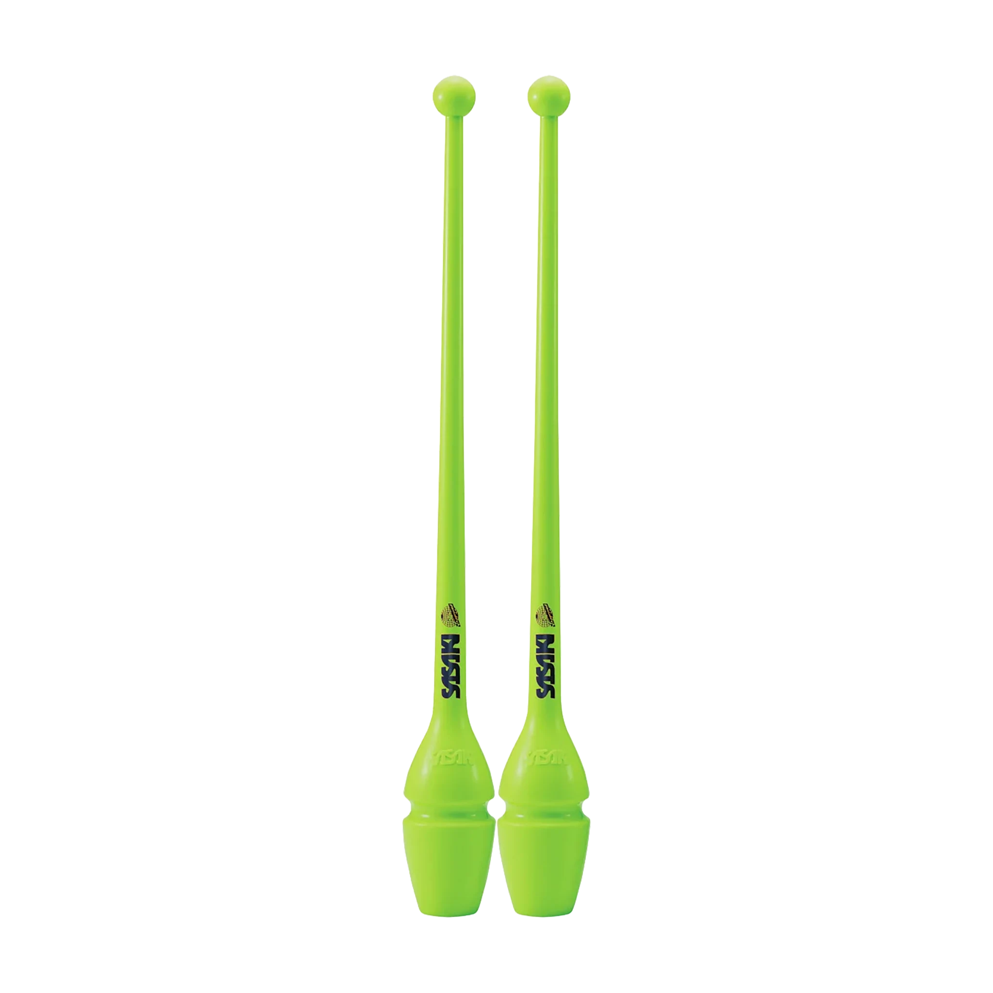 Sasaki Rubber Clubs rhythmic gymnastics clubs, 44 cm and 40.5 cm, Luminous Green, LMG, M-34H-F and M-34JKH-F - lanksti.lt