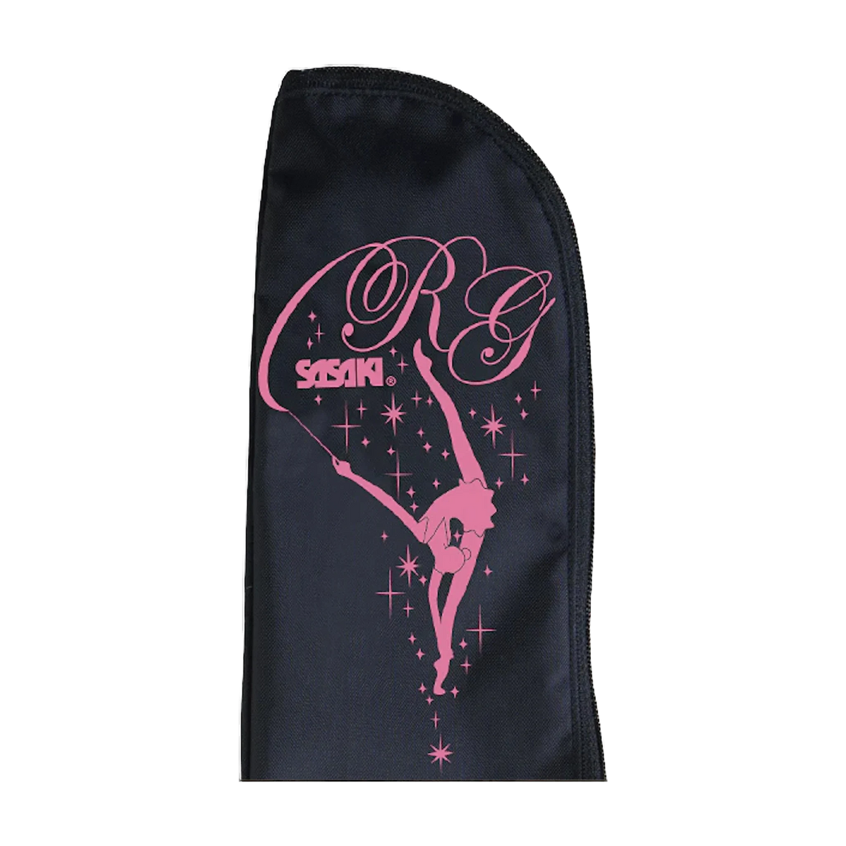 Sasaki R.G. Girl rhythmic gymnastics ribbon and stick case, 66 x 9 cm, Black x Luminous Pink (B x LMP), AC-52 - lanksti.lt