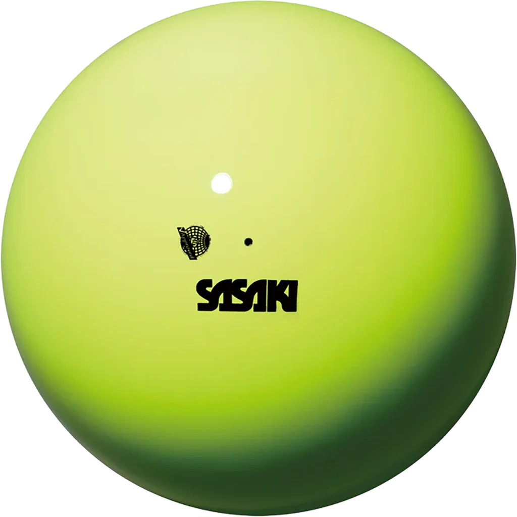 Sasaki meninės gimnastikos kamuolys | Sasaki Rhythmic Gymnastics GymStar Ball FIG M-20A-F LYMY (18.5 cm, Lime Yellow) | Мяч для художественной гимнастики Сасаки Джимстар FIG M-20A-F LYMY (лаймово-жёлтый) - Lanksti.lt