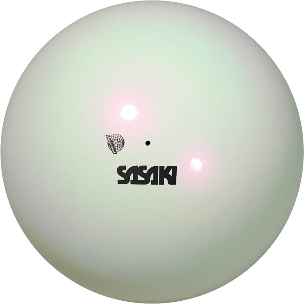 Sasaki meninės gimnastikos kamuolys | Sasaki Rhythmic Gymnastics Magnetic Ball FIG M-207MG-F PLW (18.5 cm, Pearl White) | Мяч для художественной гимнастики Сасаки Магнетик FIG M-207MG-F PLW (перламутрово-белый) - Lanksti.lt