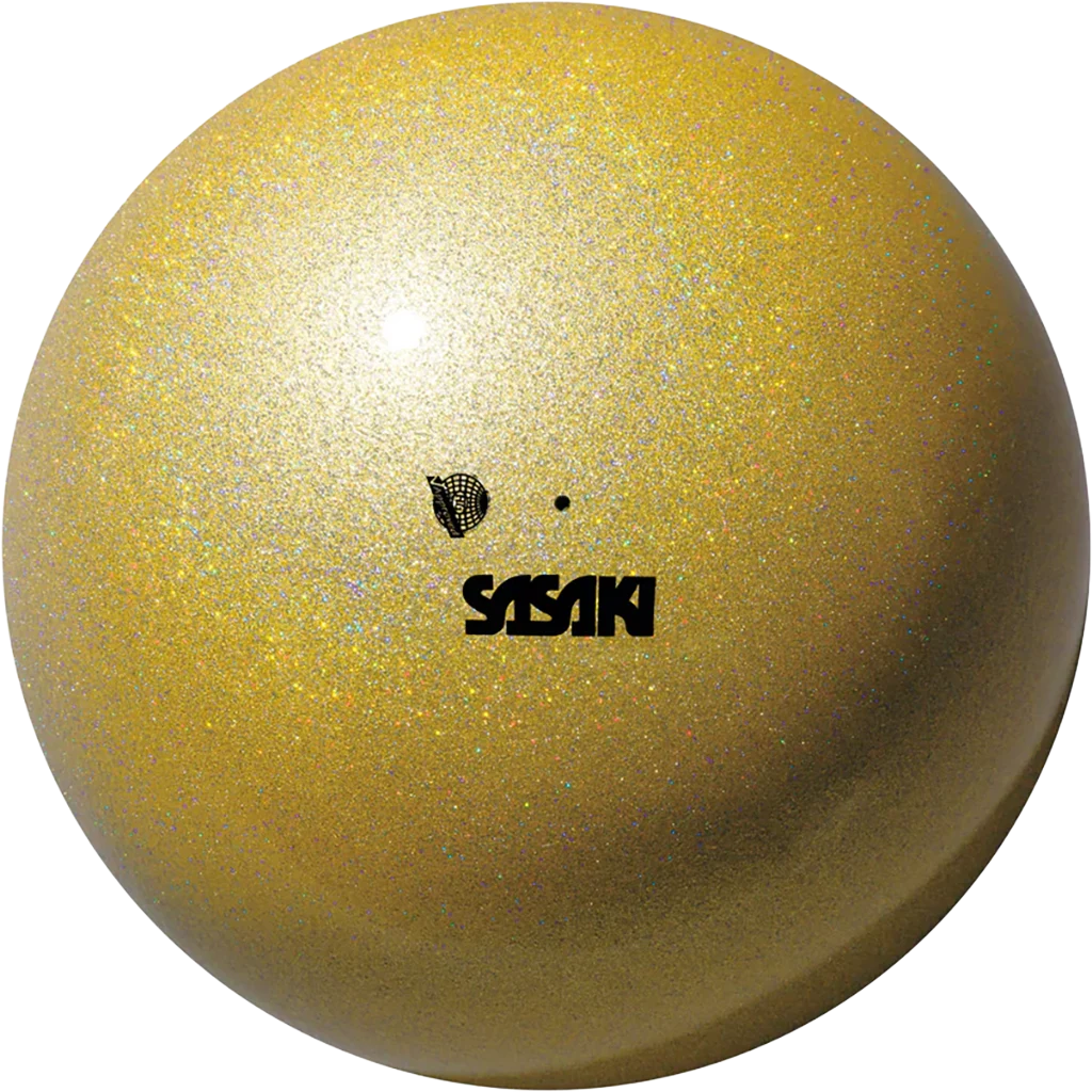 Sasaki meninės gimnastikos kamuolys | Sasaki Rhythmic Gymnastics Meteor Ball FIG M-207BRM-F GD (18.5 cm, Gold) | Мяч для художественной гимнастики Сасаки Метеор M-207BRM-F GD (золотой) - Lanksti.lt
