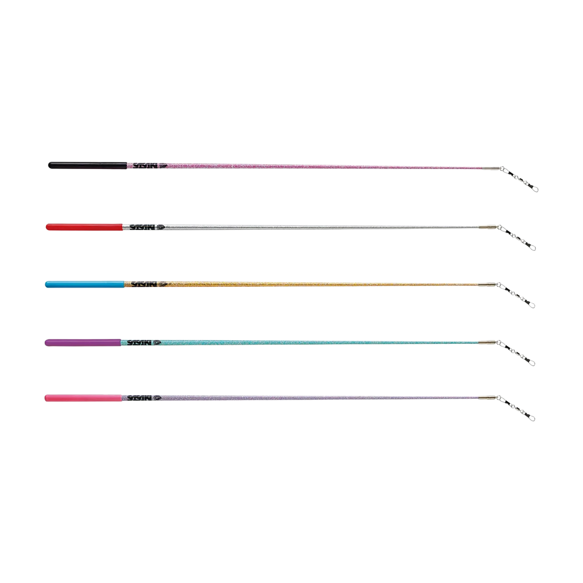 Sasaki Hologram Short Stick rhythmic gymnastics ribbon stick, 57 cm, M-781HJK-F - lanksti.lt