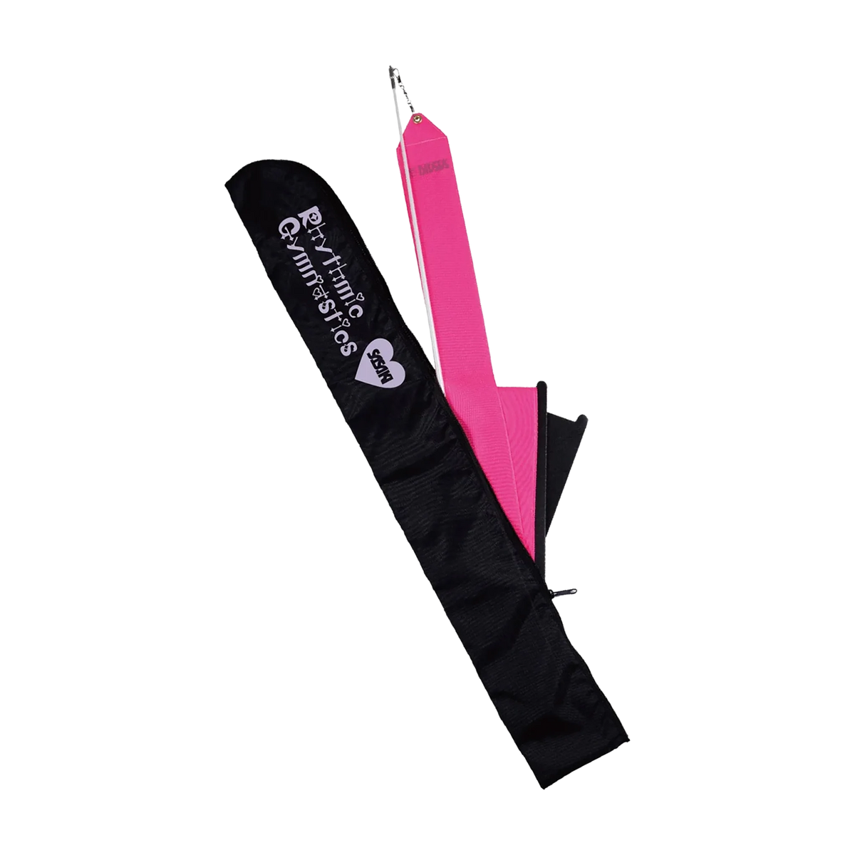 Sasaki rhythmic gymnastics ribbon stick case, 66 x 9 cm, Black x Lavender (B x LD), AC-67 - lanksti.lt
