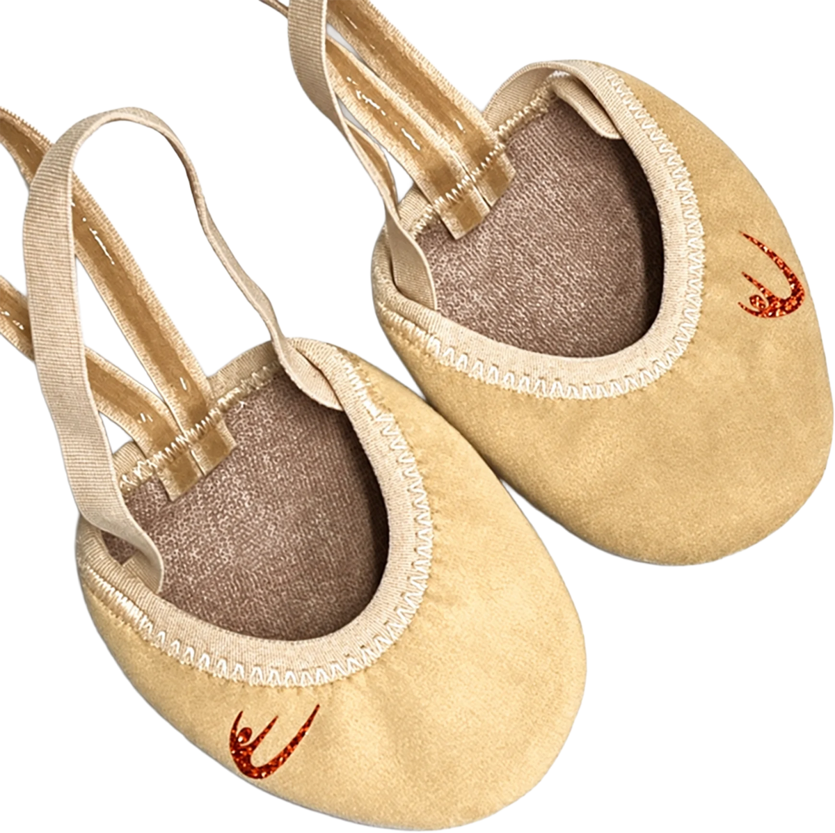 Tuloni Aura stretch half shoes for rhythmic gymnastics, microfiber suede, Skin T1454 - lanksti.lt