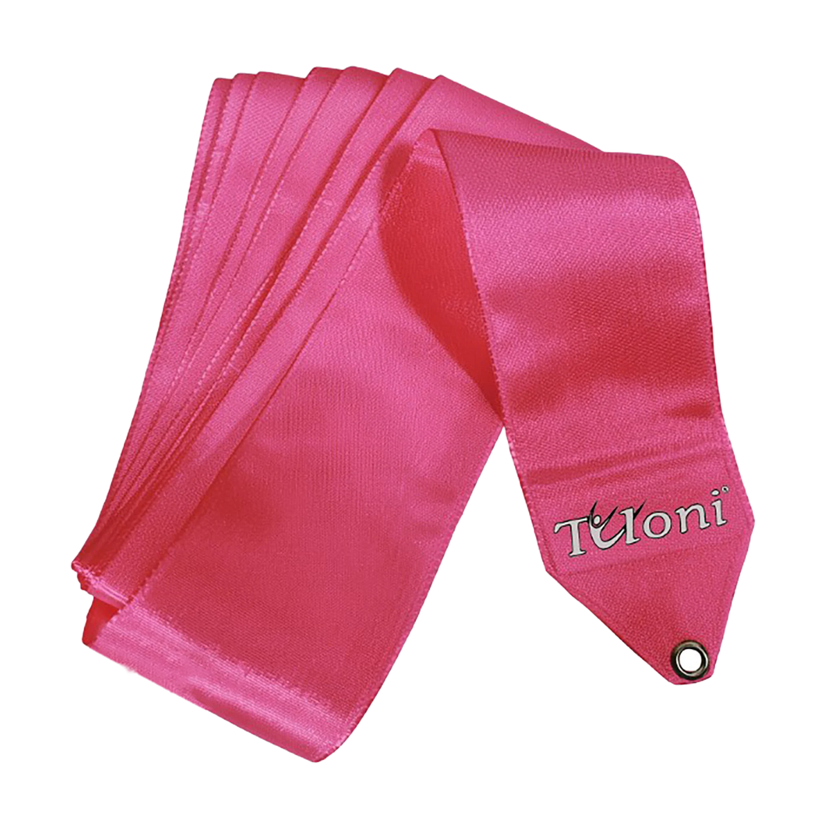 TL-T1431-SHP-6, TL-T1431-SHP-5, TL-T1431-SHP-4 Tuloni rhythmic gymnastics ribbon T1431, Tuloni kaspinas – Ryški rožinė, Bright pink, 6 m, 5 m, 4 m - lanksti.lt