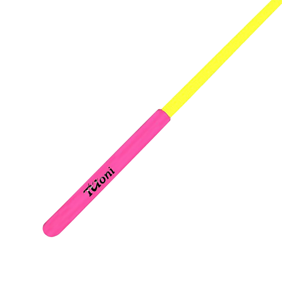 Tuloni Profi RG Stick rhythmic gymnastics ribbon stick, Neon Yellow and Pink, 60 cm, T1282, Tuloni lazdelė kaspinui - lanksti.lt