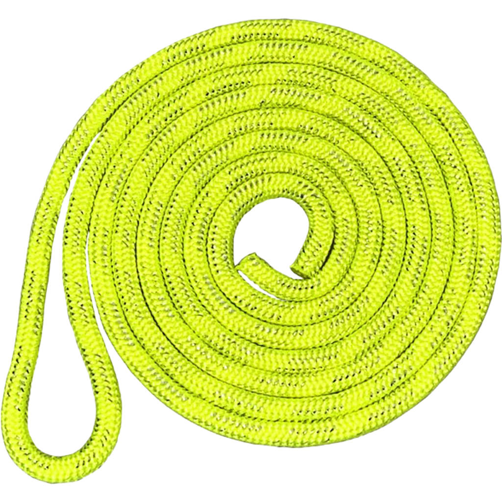 Meninės gimnastikos šokdynė | Competition Rope Tuloni 3 m mod. Lori Lurex col. Neon Yellow | Скакалка для художественной гимнастики Tuloni 3 м модель Lori Lurex цвет Neon Yellow – Lanksti.lt